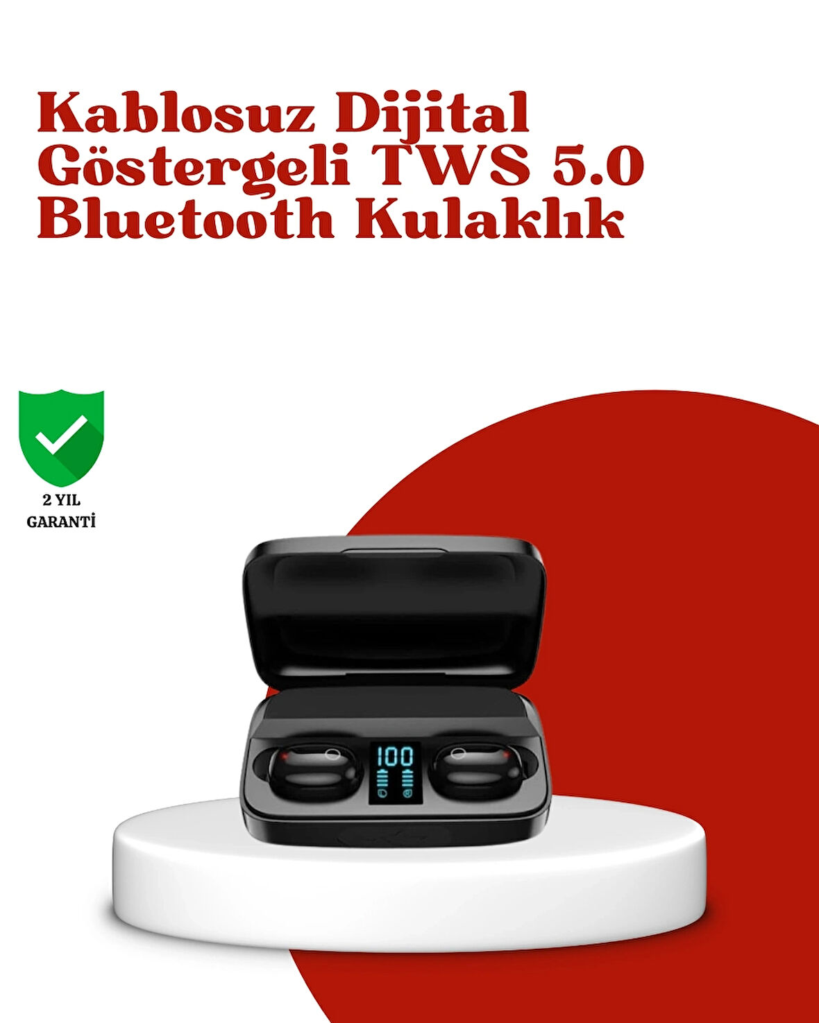 BUĞZ Dokunmatik Kontrollü ABS Malzemeli Bluetooth Kulaklık + Yüksek Kapasiteli Kutu