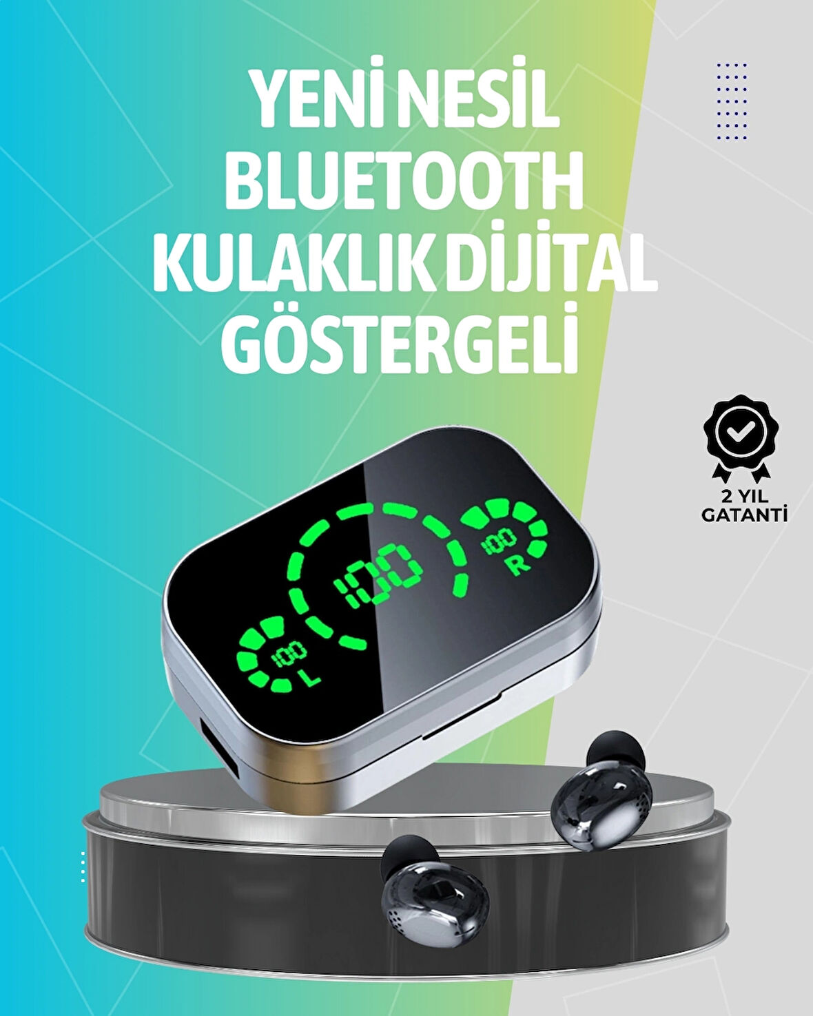 BUĞZ Kablosuz Kulak İçi Bluetooth Kulaklık – Dokunmatik Kontrol ve LED Şarj Ekranı