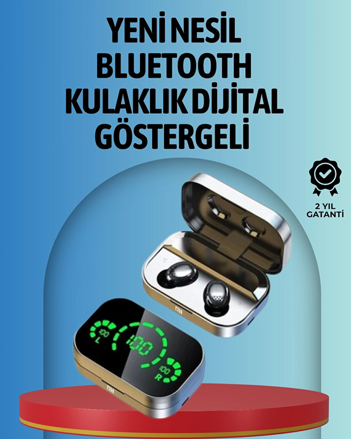 BUĞZ Akıllı Dijital Ekranlı TWS Kulaklık – Uzun Pil Ömrü, Stabil Bağlantı
