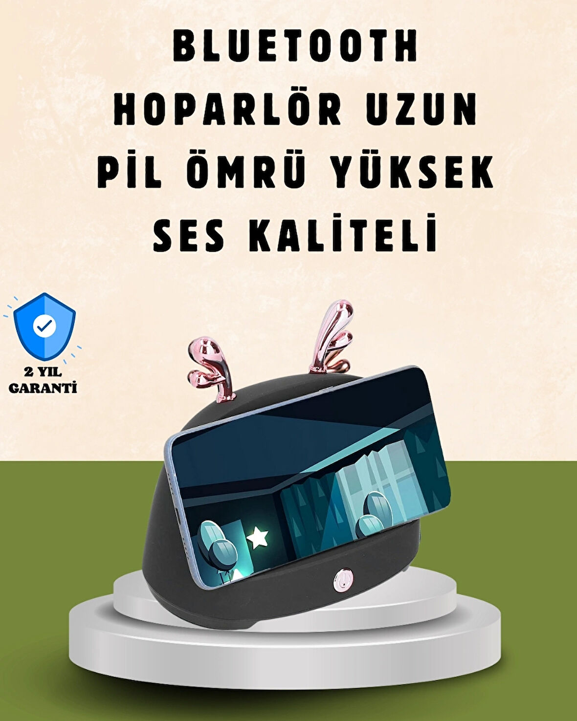BUĞZ Kablosuz İndüksiyonlu Telefon Tutucu & Hoparlör – Net Ses, Kolay Kullanım
