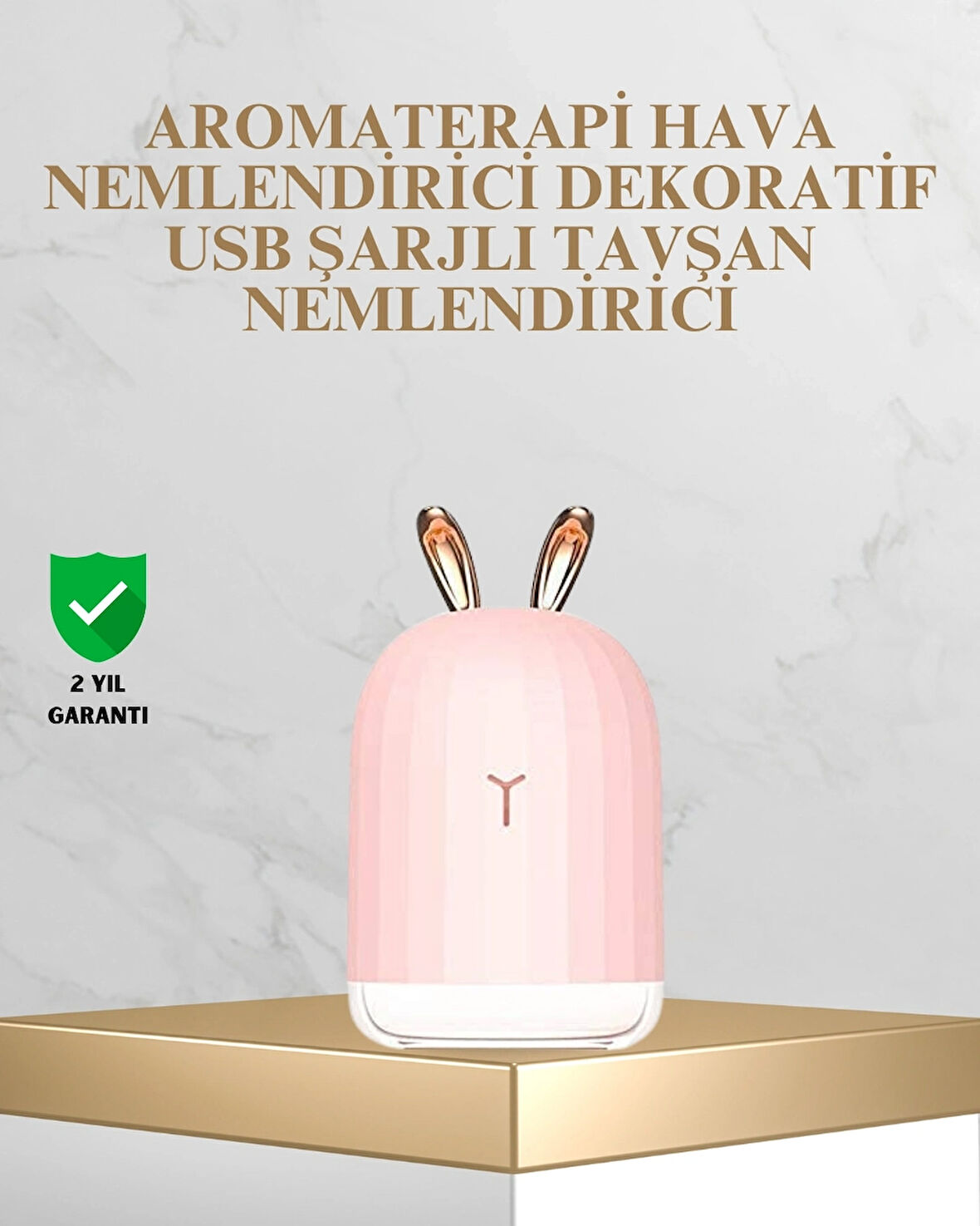 BUĞZ Tavşan Kulak Tasarımlı 200 ml USB Aroma Difüzör ve Hava Nemlendirici