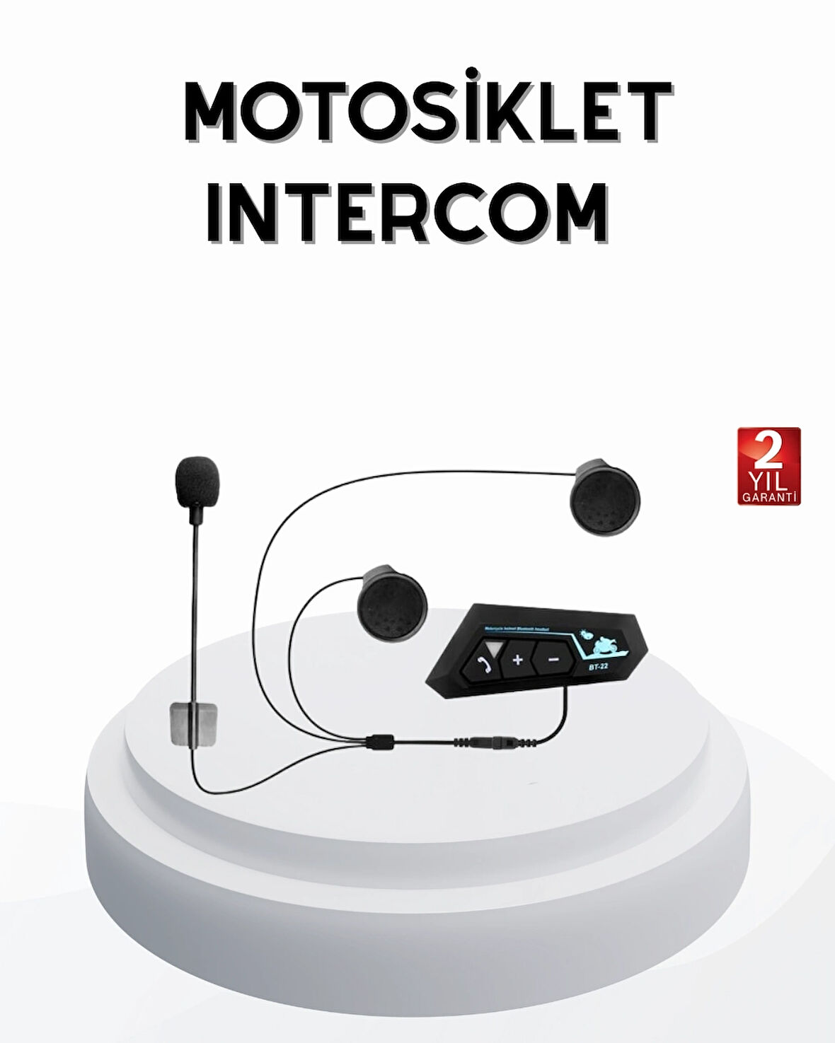 BUĞZ BT22 Kablosuz Kask Kulaklığı – Bluetooth 5.0, Intercom, Su Geçirmez ve Uzun Ömürlü Batarya