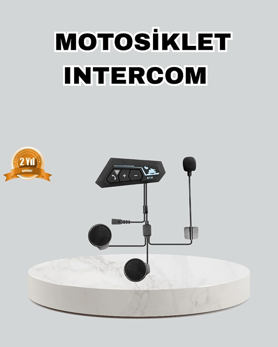 BUĞZ Motosiklet Kaskı İçin Bluetooth Kulaklık – Kablosuz, Mikrofonlu, Gürültü Azaltmalı BT22