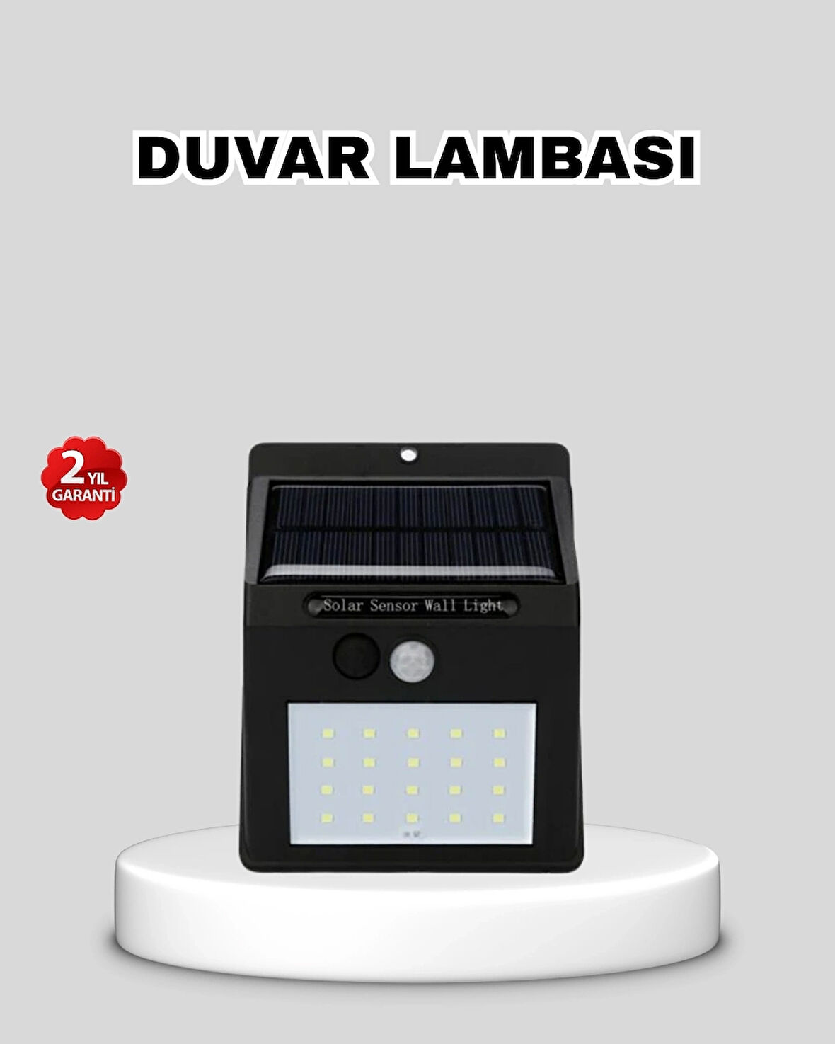 BUĞZ Güneş Enerjili 20 LED Hareket Sensörlü Lamba – IP65 Su Geçirmez Dış Mekan Aydınlatma