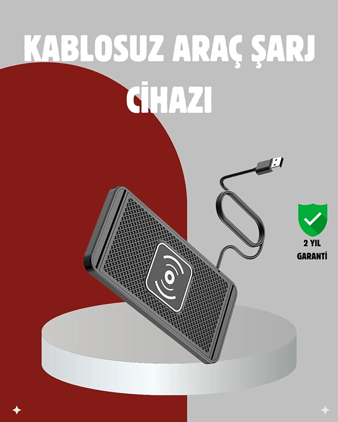 BUĞZ Hızlı Kablosuz Araç Şarj Cihazı – Manyetik Pad, Aşırı Isınma Korumalı