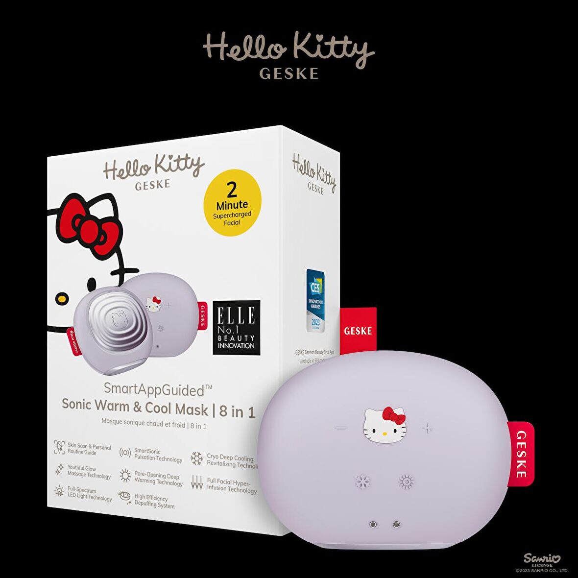  Hello Kitty Soğutma ve Isıtmalı, Led Terapili Yüz Maskesi Bakım Cihazı | Sonic Warm & Cool Mask 