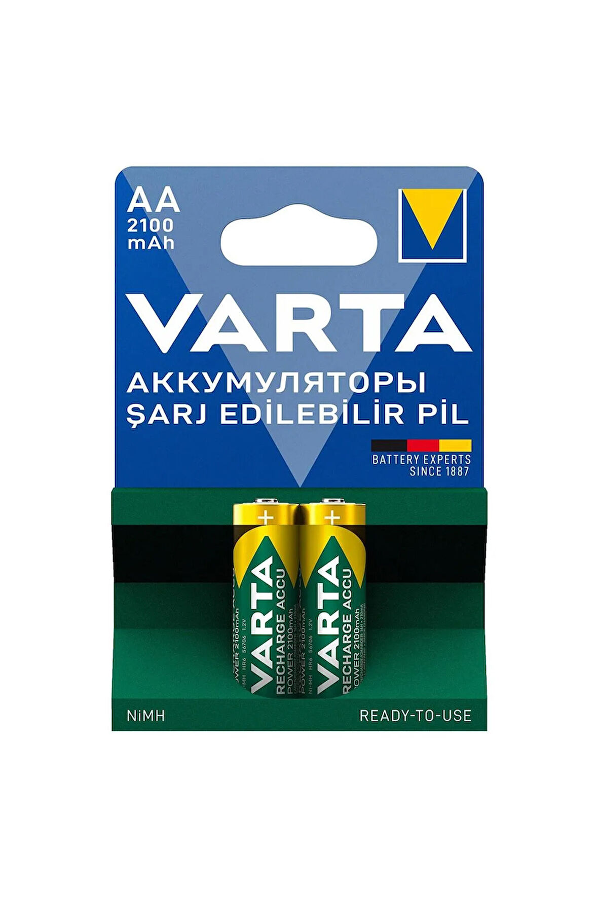 Şarjlı Kalem Pil Aa 2100 Mah 1.2 V Şarj Edilebilir Kalem Pil 2 Li Paket