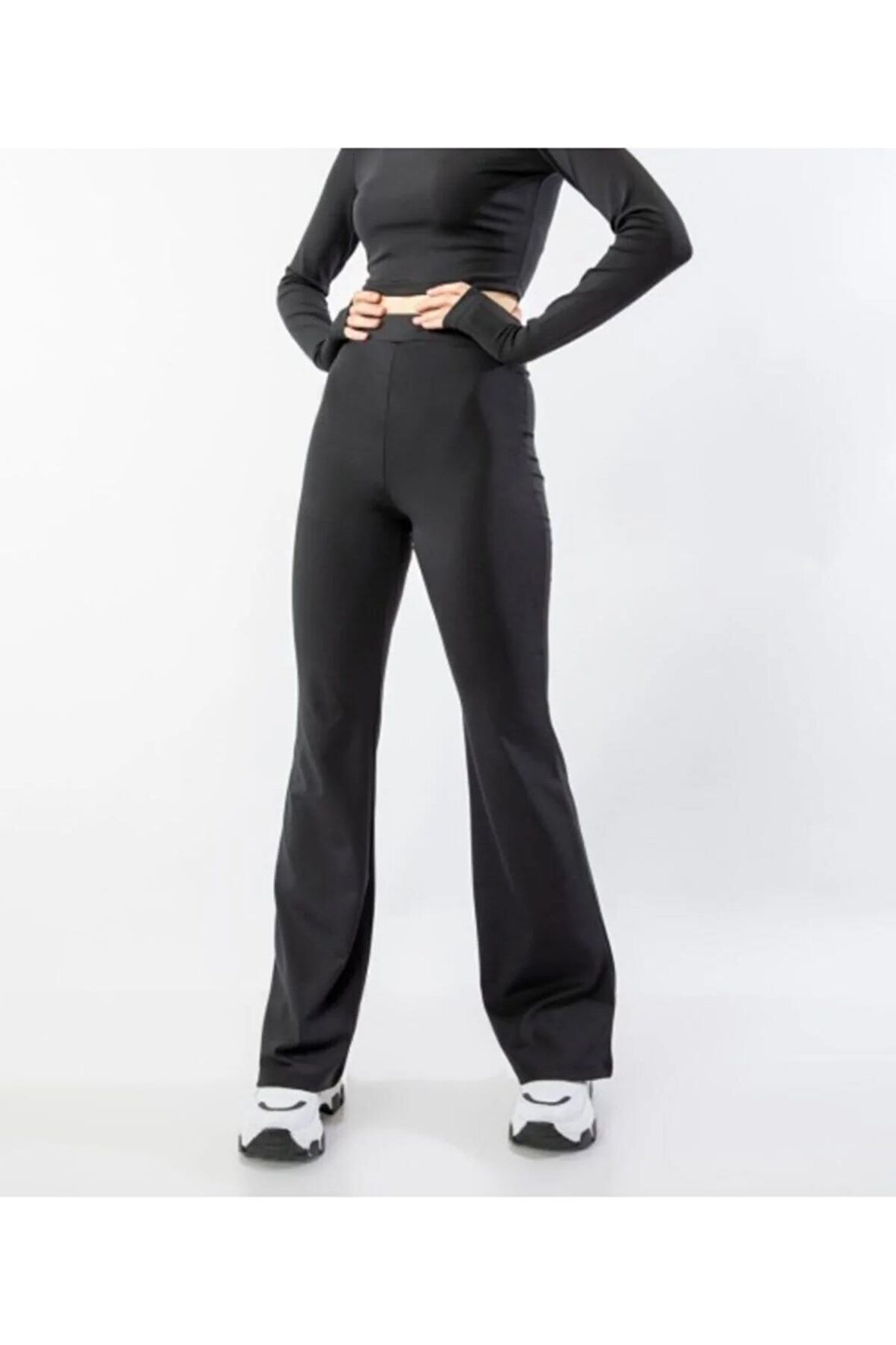 Kadın Siyah İspanyol Tayt