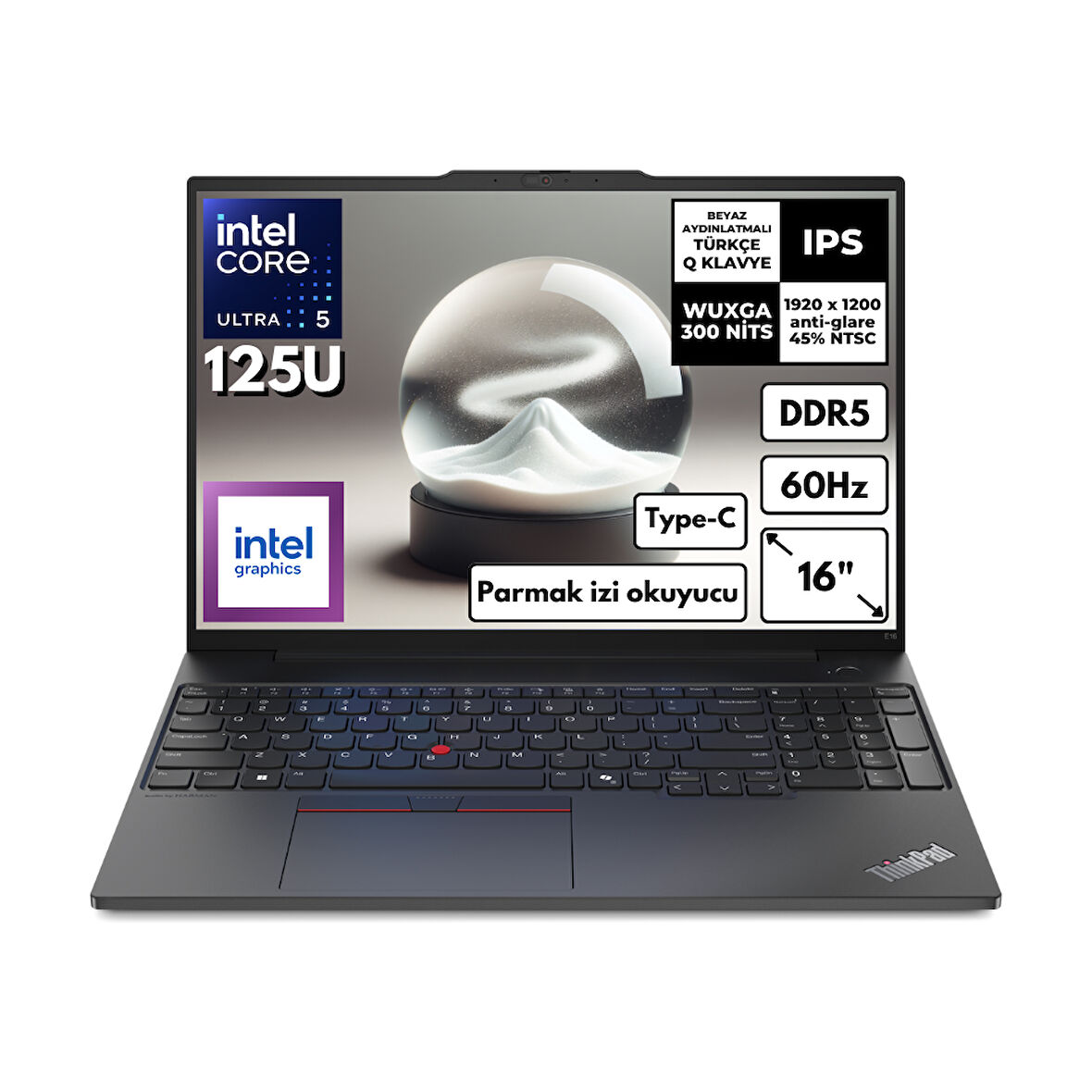 Lenovo ThinkPad E16 G2 Ultra 5-125U 16-GBDDR5 256 GBSSD Intel Graphics 16" WUXGA Windows 10 Pro Notebook 21MA003MTXHMF97