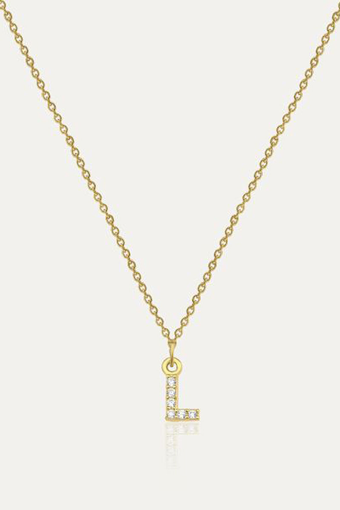 Kadın Taşlı L Harfi Kolye | undefined