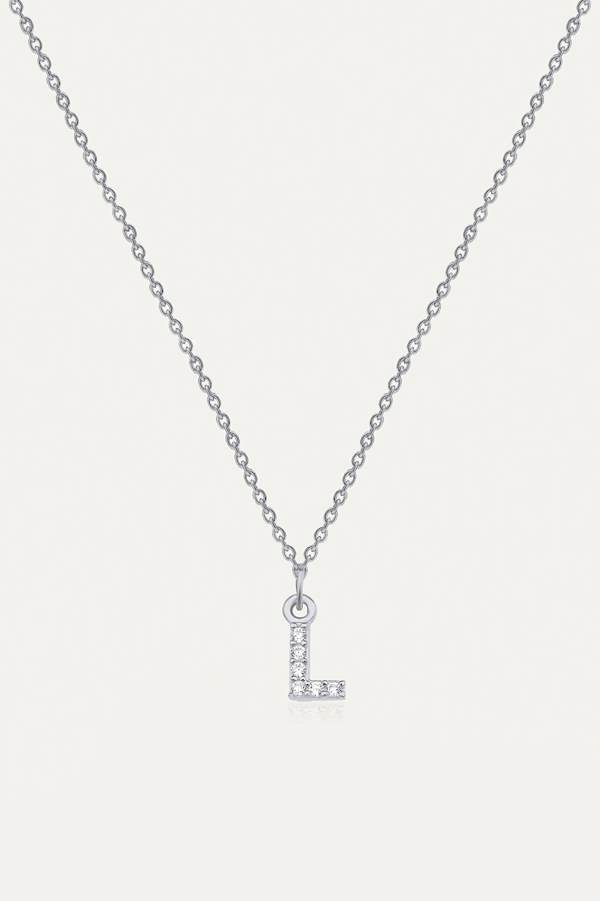 Kadın Taşlı L Harfi Kolye | undefined