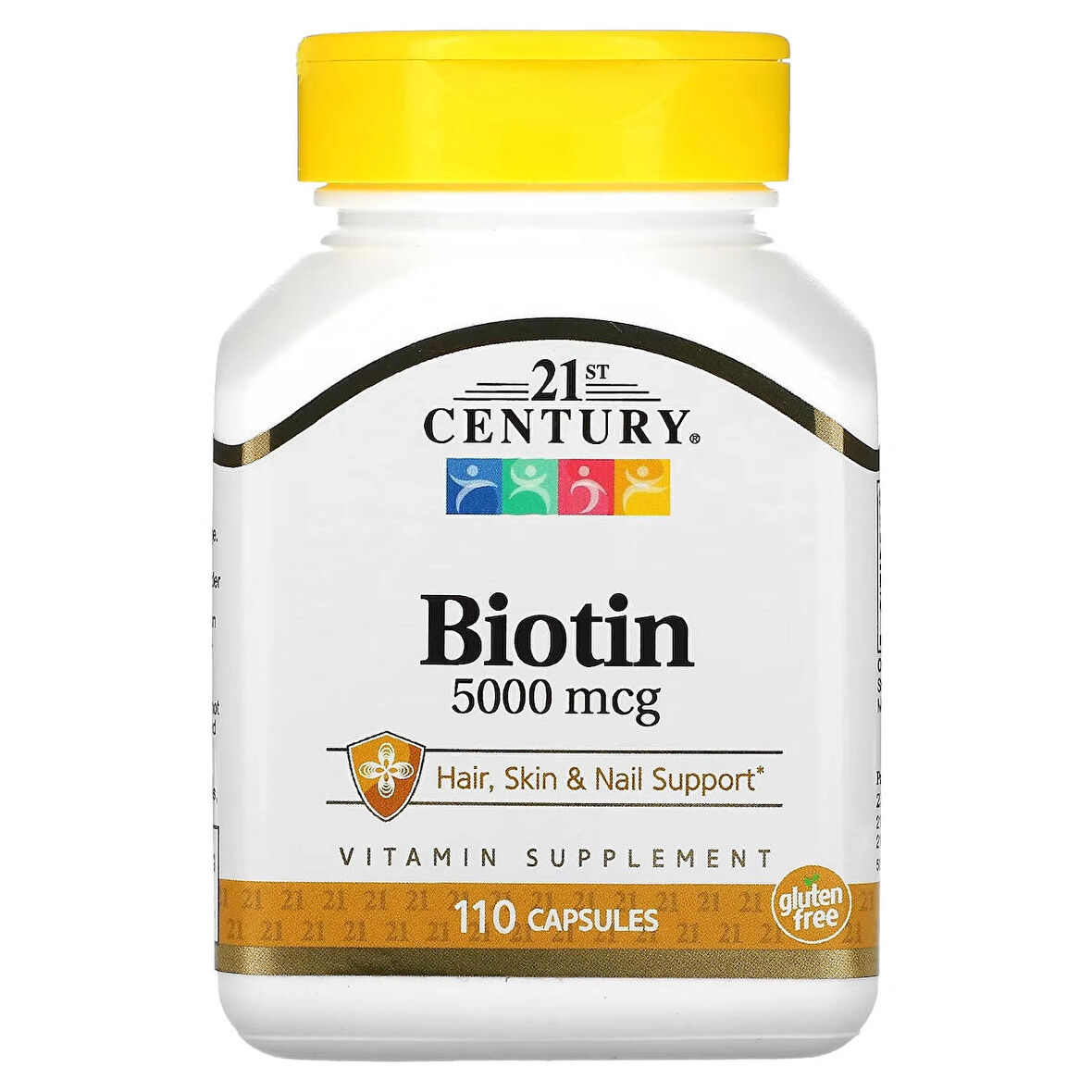 21st Century Biotin Hair + Skin (Gluten free) 5000 110 Caps - Saç , cilt ve tırnak sağlığı desteği