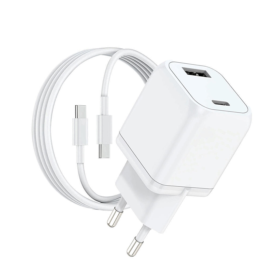 Woyax by Deji Gan 33W Type-C PD ve USB Hızlı Şarj Aleti, 1.2m 60W-2A Type-C Şarj Kablosu