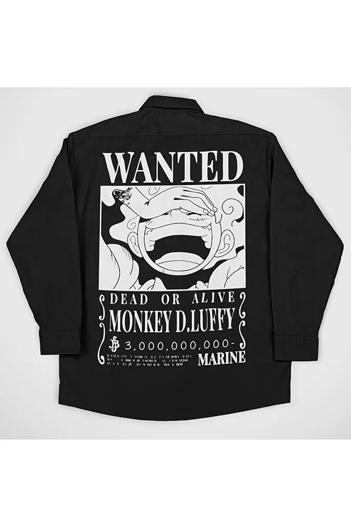 Wanted Monkey D. Luffy Baskılı Unisex Cepli Anime Gömlek