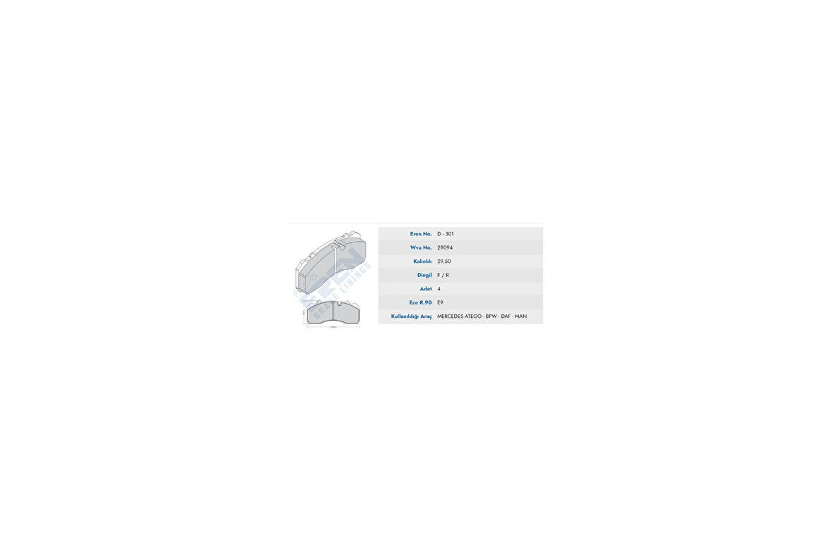 DISK BALATA MERCEDES ACTROS / MAN TGA ON - ARKA 29094