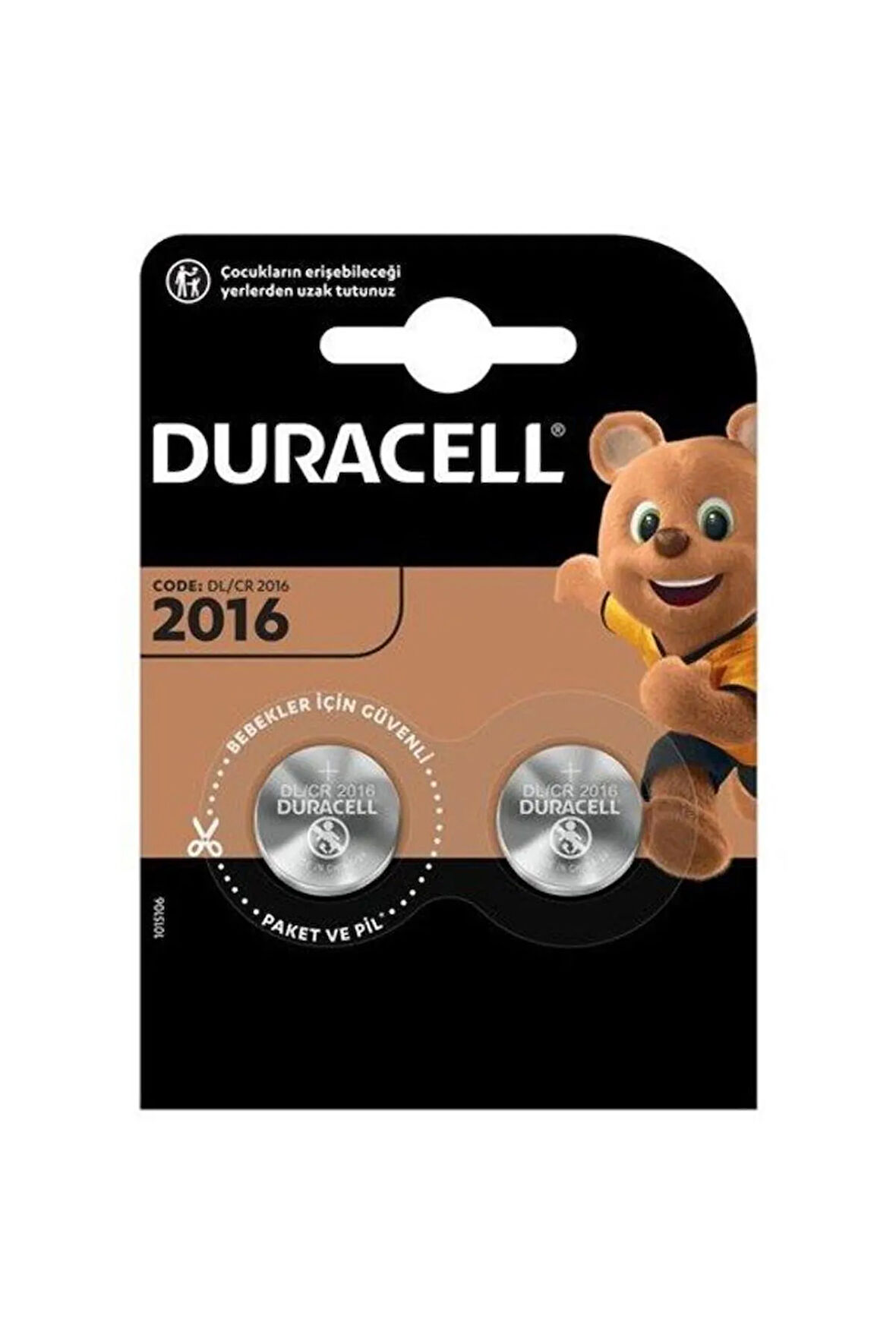 DÜĞME PİL 3V, DURACELL 2016 LİTYUM 2Lİ PAKET CR2016