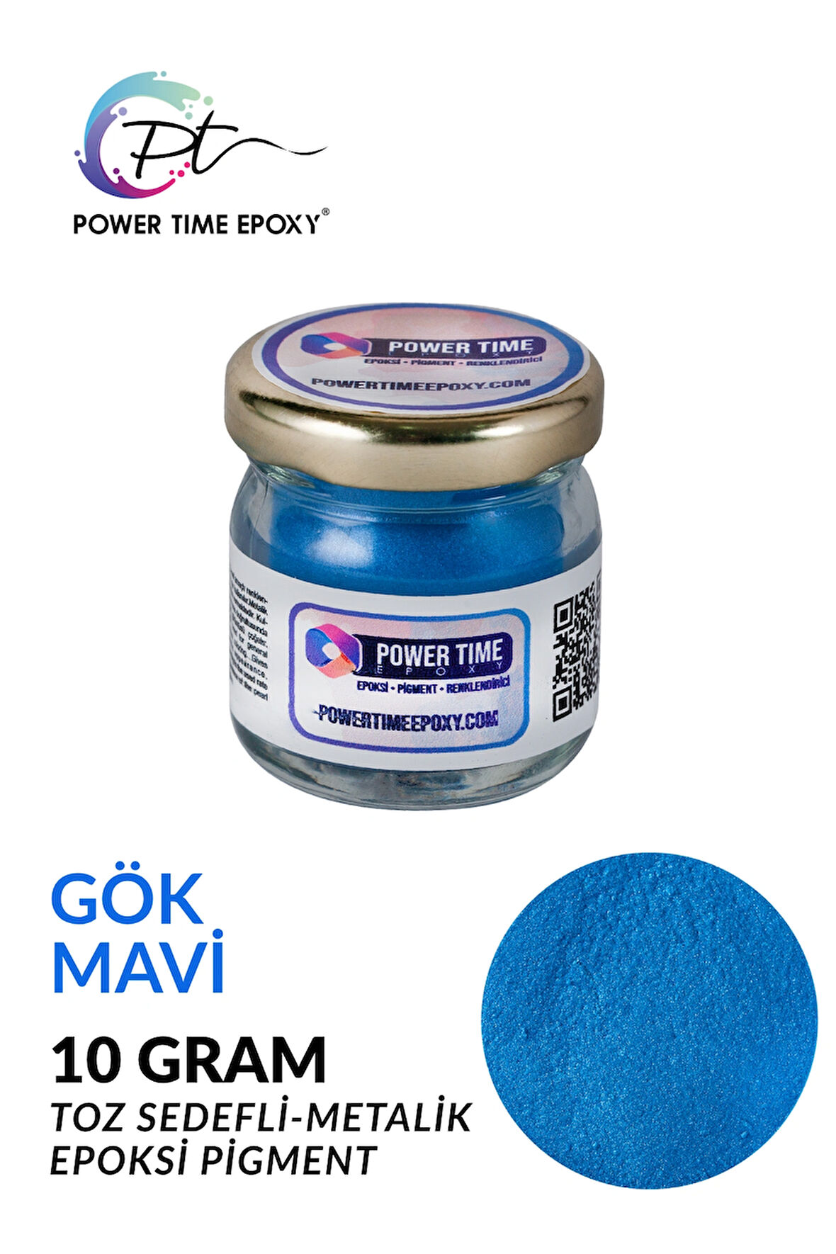 Sedefli Metalik Toz Pigment Boya / Gök Mavi / Epoksi Için 10 GRAM