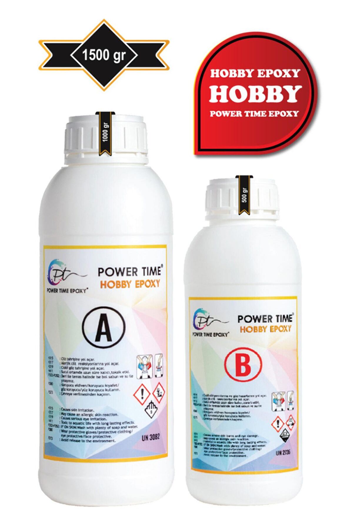 1500 gram Hobby Epoxy/ Şeffaf Epoksi Reçine Ince Döküm Power Time Epoxy