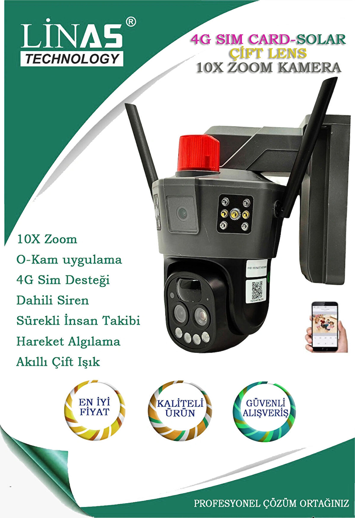  4g Sim Card-solar-çift Lens-10x Zoom Kamera  Muhteşem Ürün
