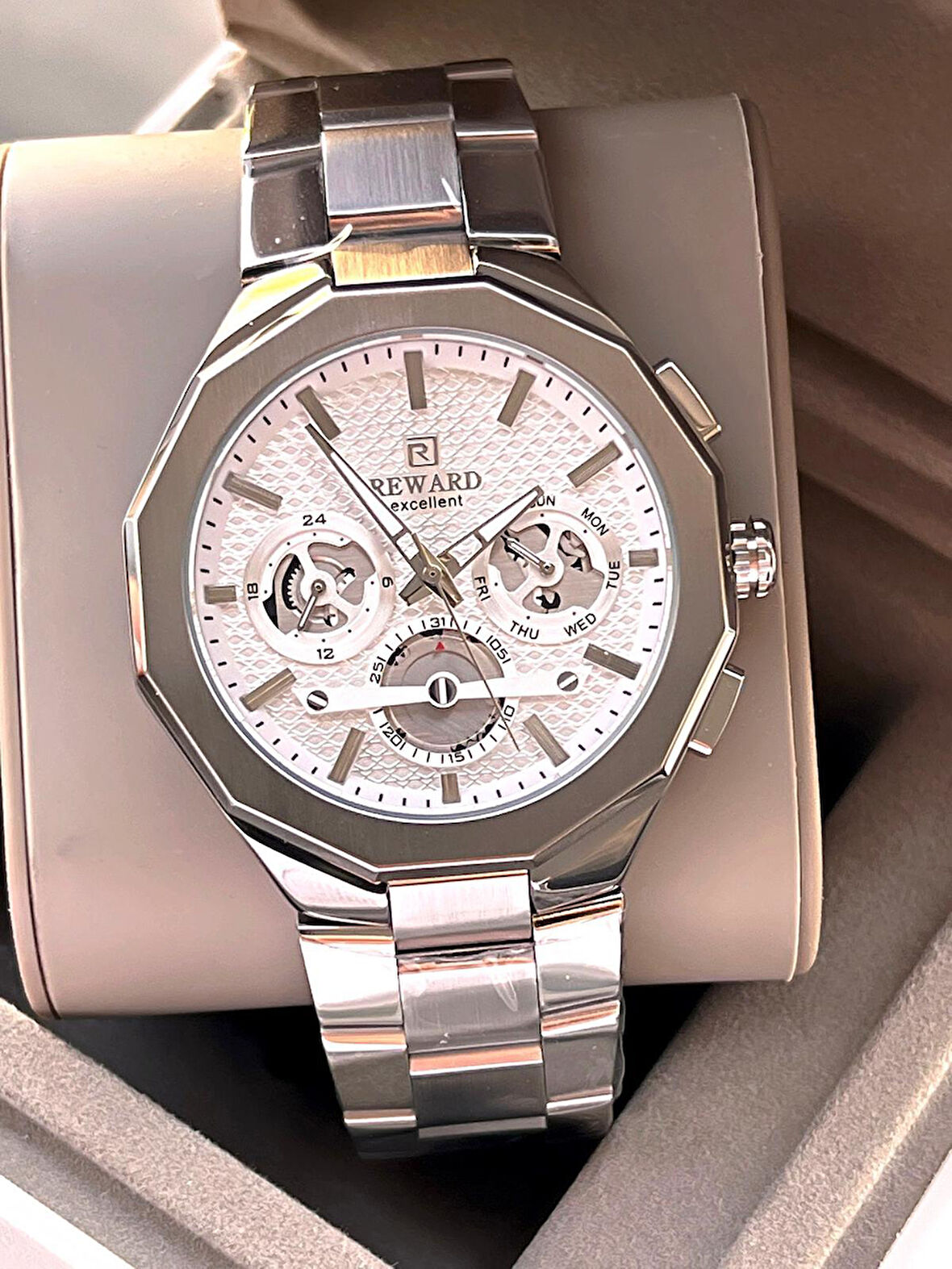 Reward Çelik Kordon Otomatik 5 Atm Suya Dayanıklı Erkek Kol Saati VS.BLKT.0517