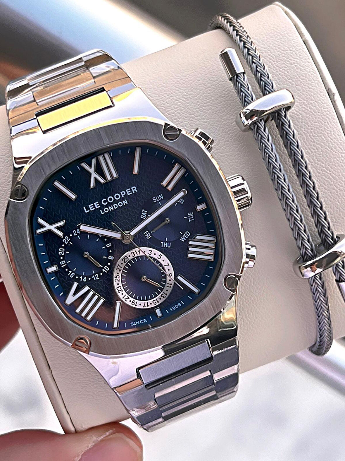 Lee Cooper İtalyan Bileklik Setli 2 Yıl Garantili Suya Dayanıklı Çelik Kordon Renk Atma Yapmaz VS.BLKT.0543