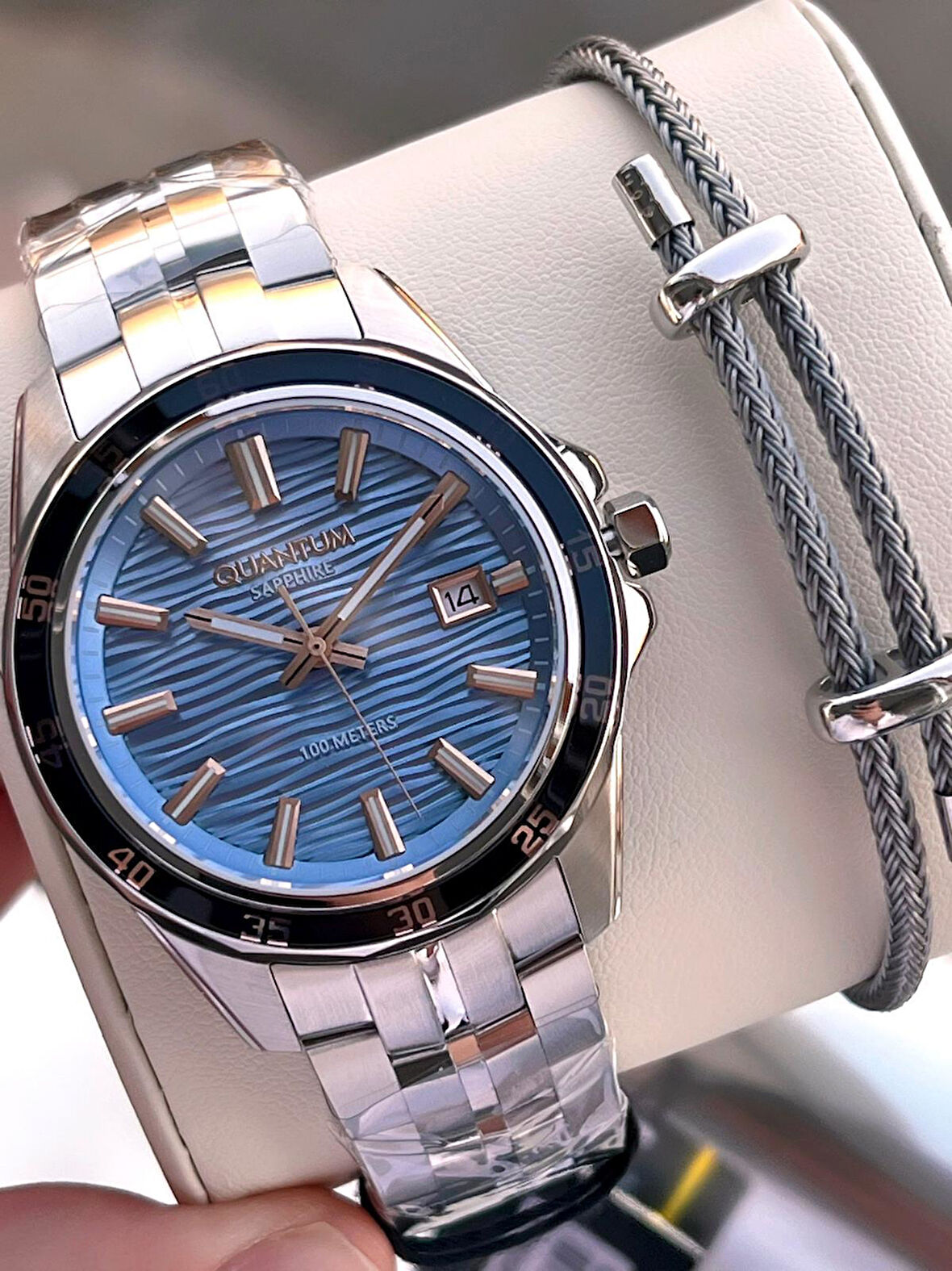 Quantum  İtalyan Bileklik Setli 2 Yıl Garantili Suya Dayanıklı Çelik Kordon Renk Atma Yapmaz VS.BLKT.0574