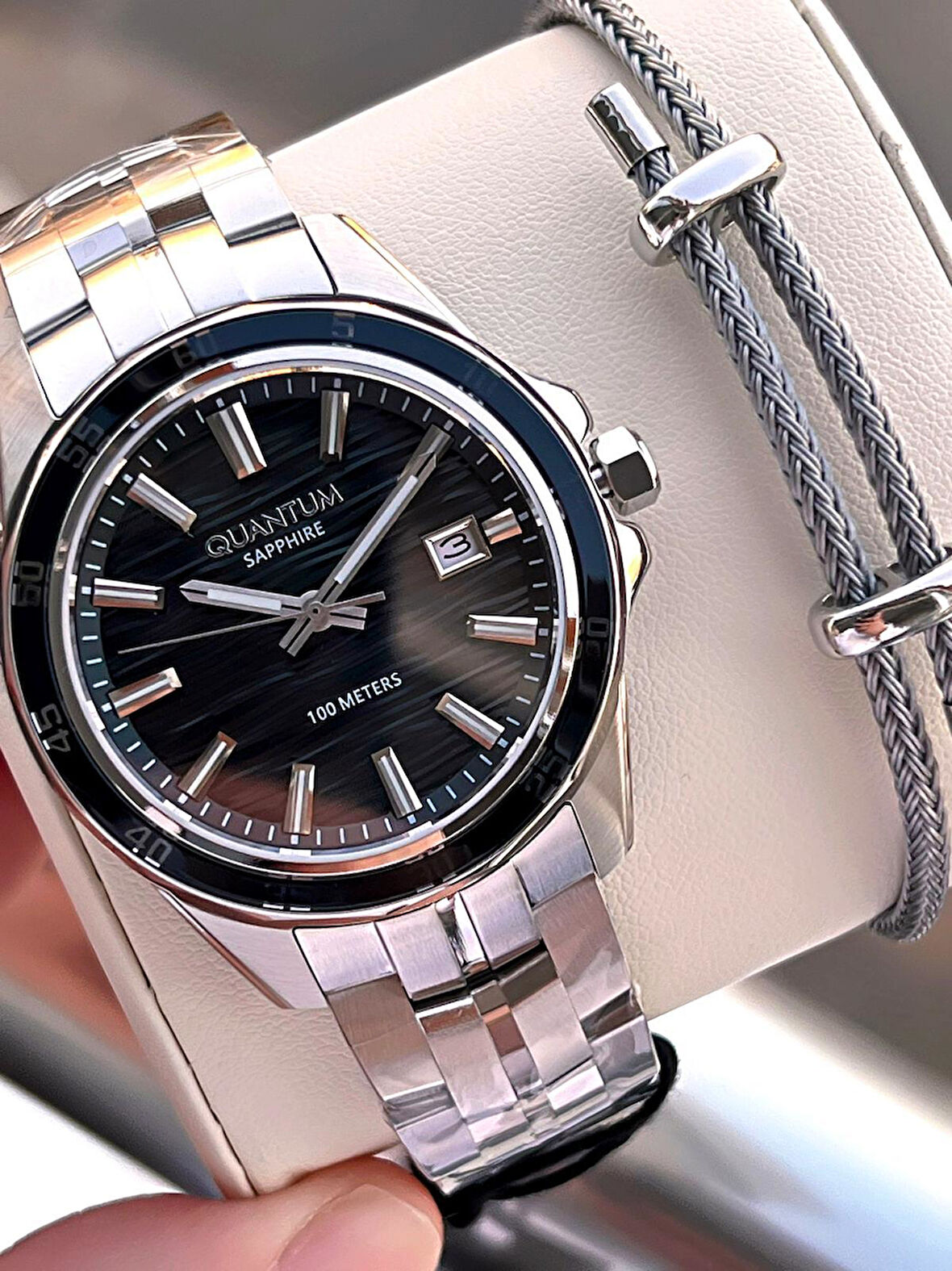 Quantum  İtalyan Bileklik Setli 2 Yıl Garantili Suya Dayanıklı Çelik Kordon Renk Atma Yapmaz VS.BLKT.0577