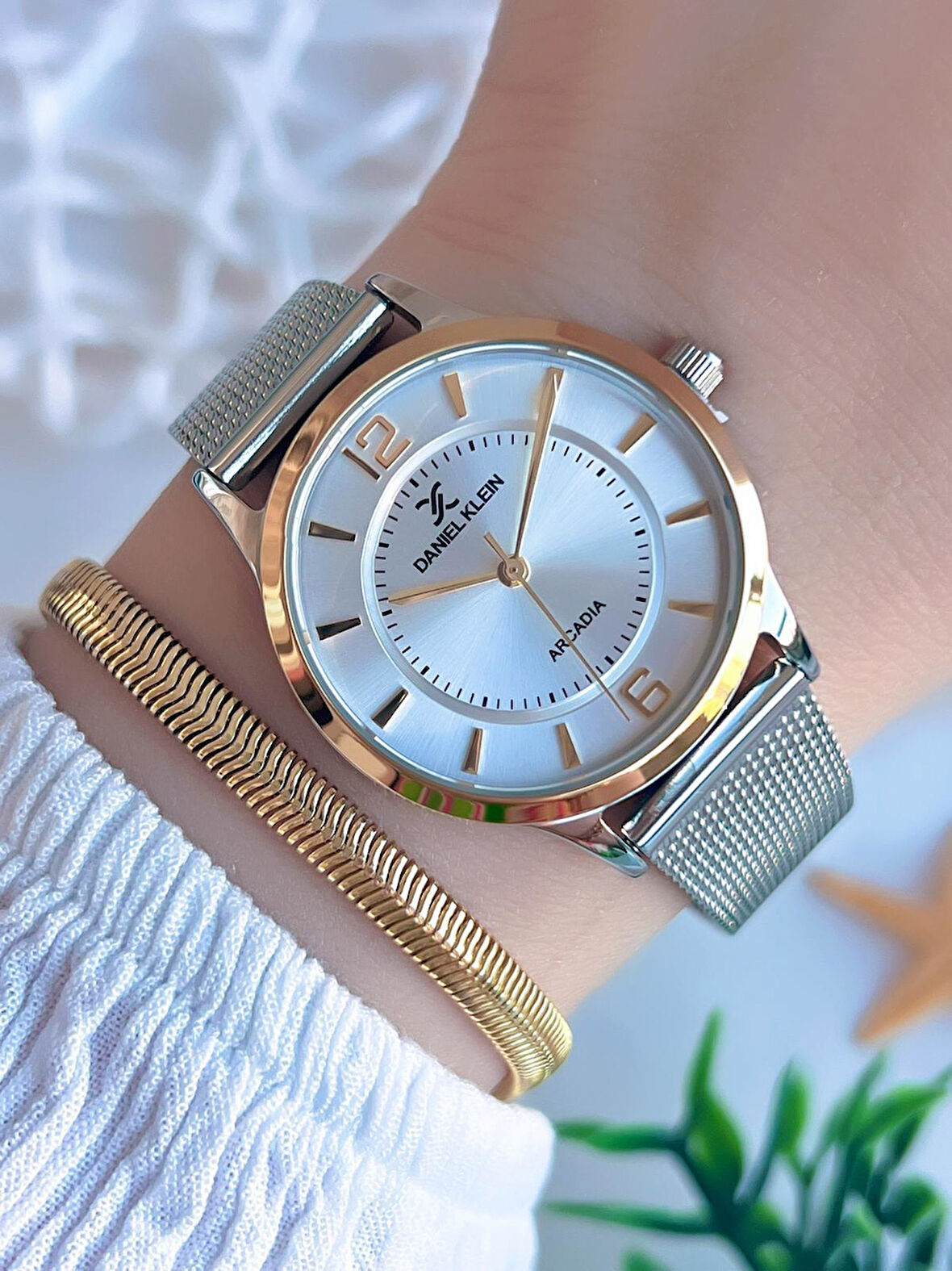 Daniel Klein Çelik Kordon 3 Atm Suya Dayanıklı Özel Tasarım Kadın Kol Saat+Bileklik VS.BLKT.0595