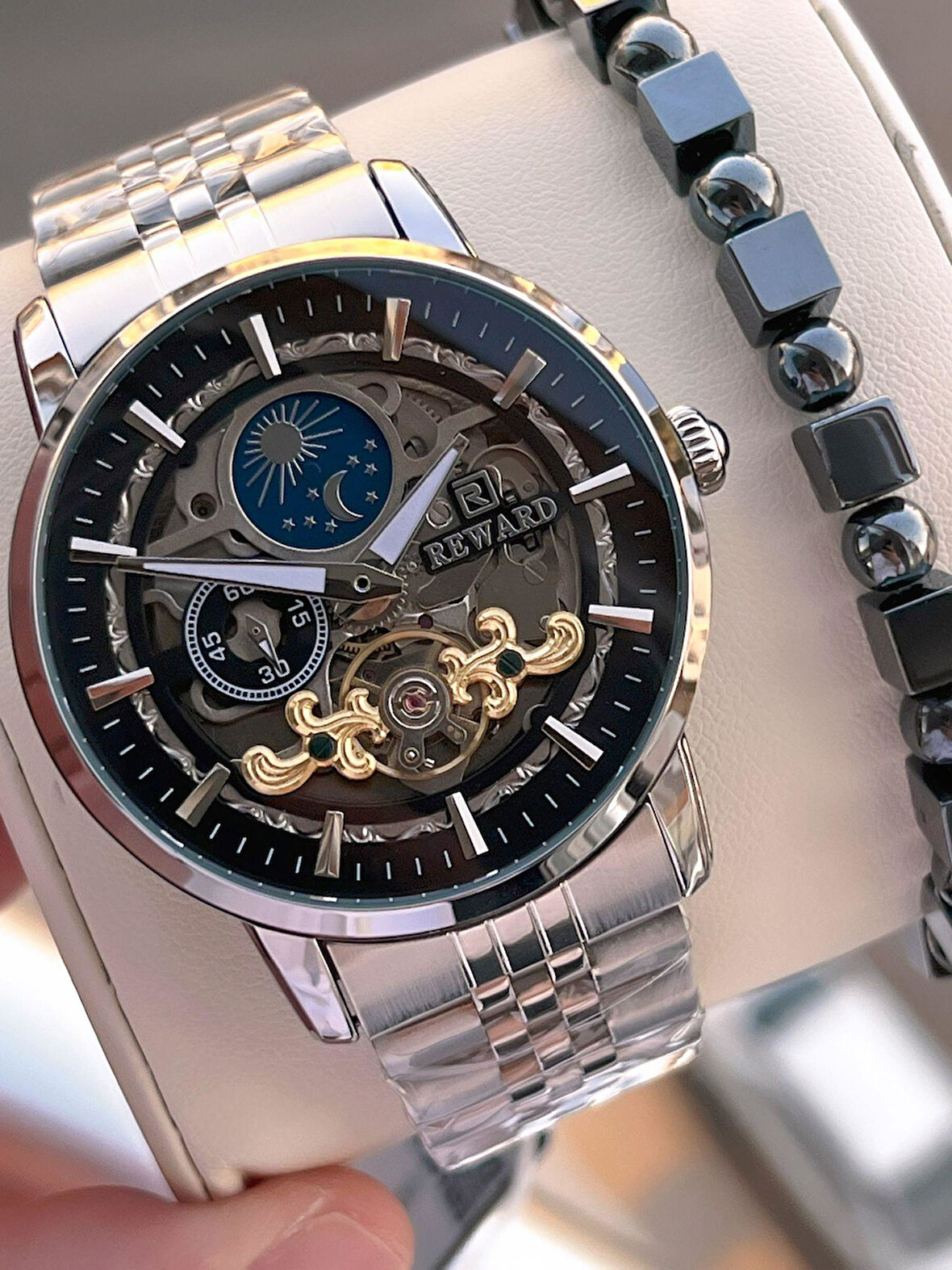 Reward Otomatik Çelik Kordon 5 Atm Suya Dayanıklı Erkek Kol Saati VS.BLKT.0610