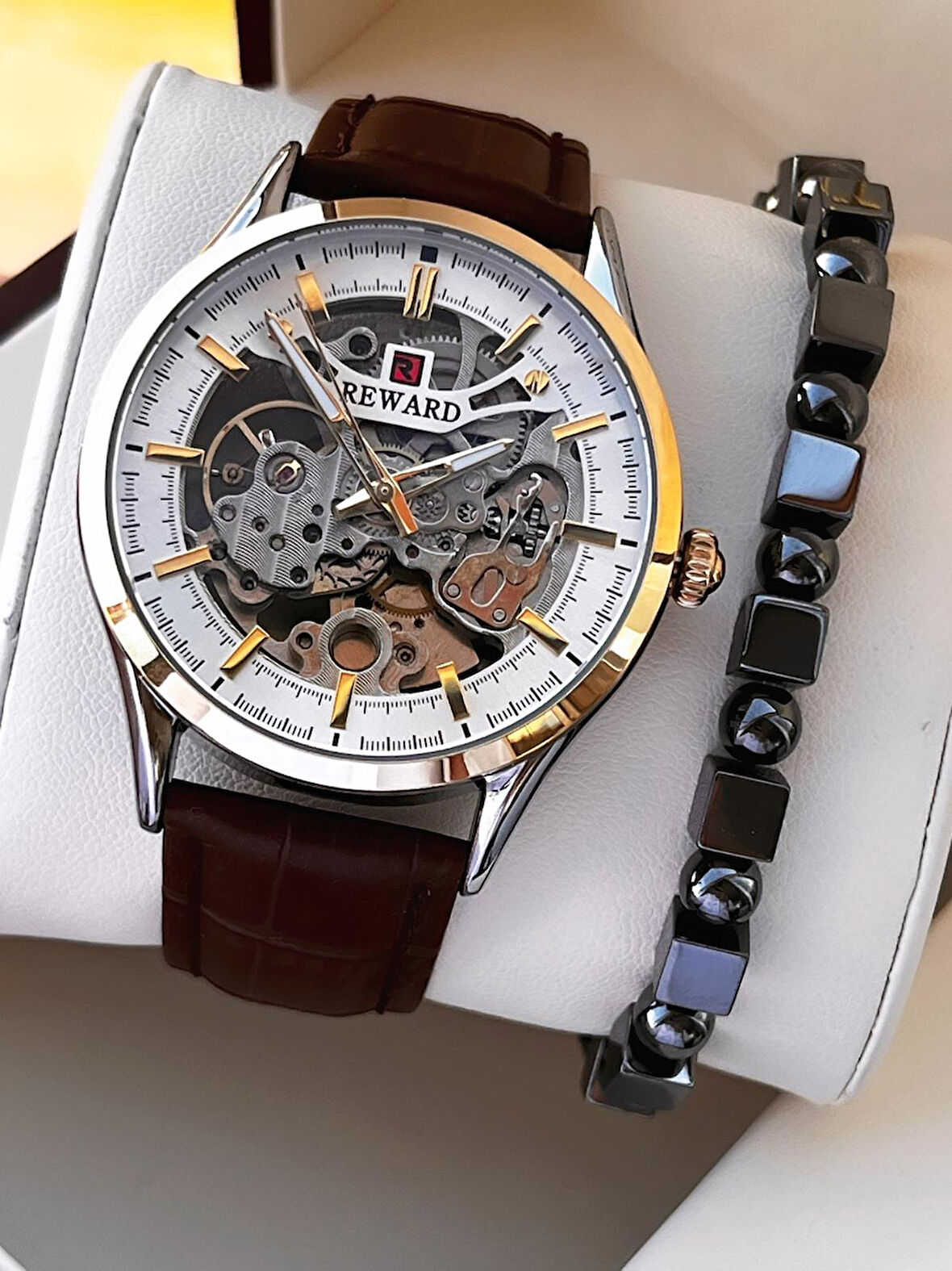 Reward Otomatik Deri Kordon 5 Atm Suya Dayanıklı Erkek Kol Saati VS.BLKT.0617