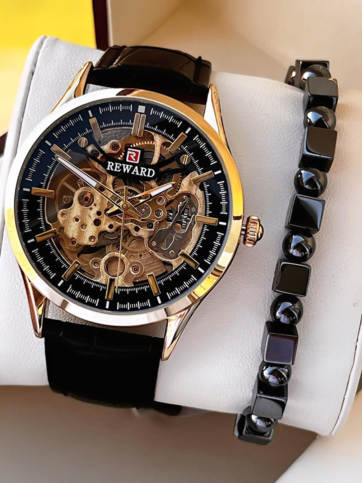 Reward Otomatik Deri Kordon 5 Atm Suya Dayanıklı Erkek Kol Saati VS.BLKT.0618