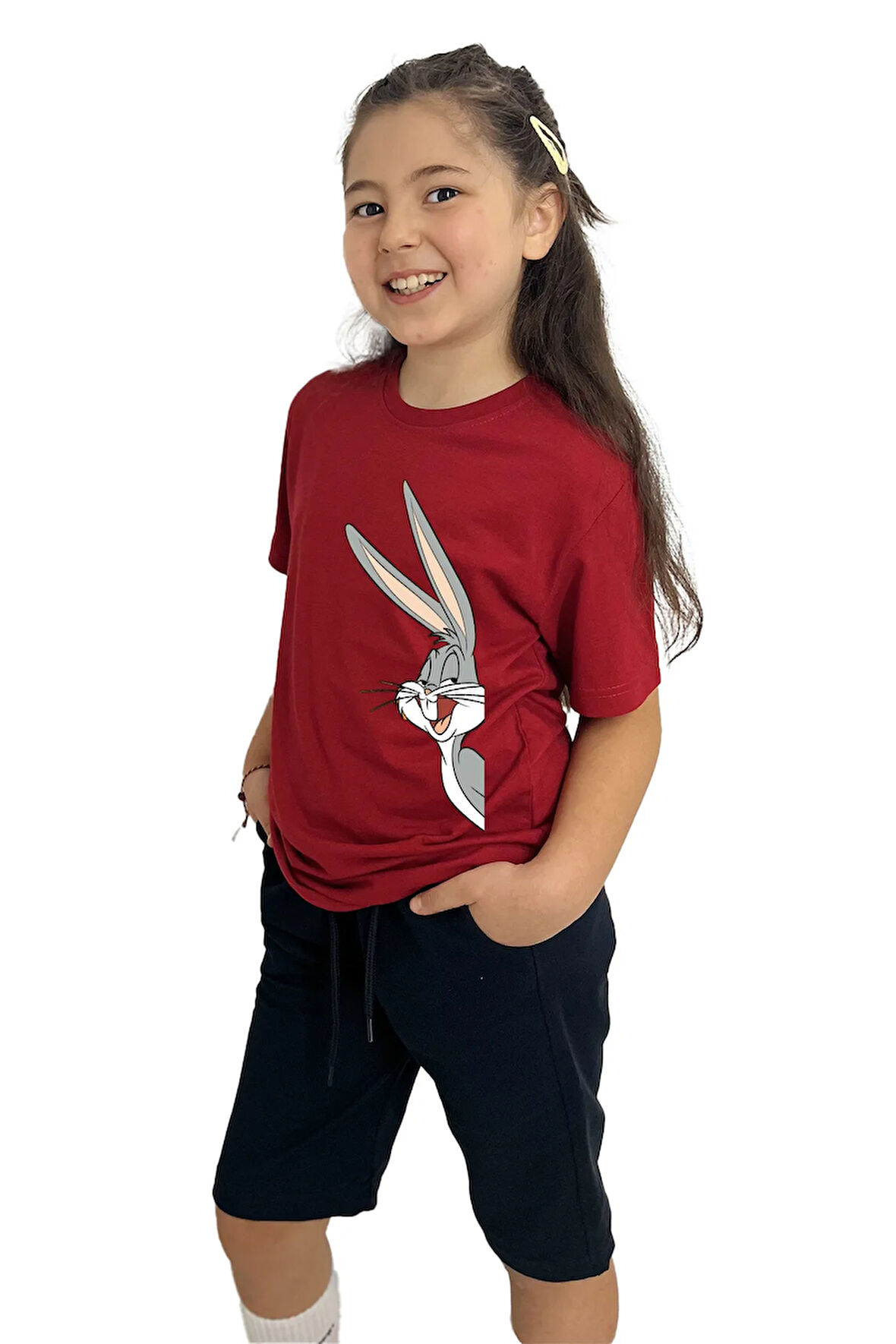Bugs Bunny Baskılı kız Çocuk Tişört ve Şort Takımı | %100 Pamuk, Şık ve Rahat