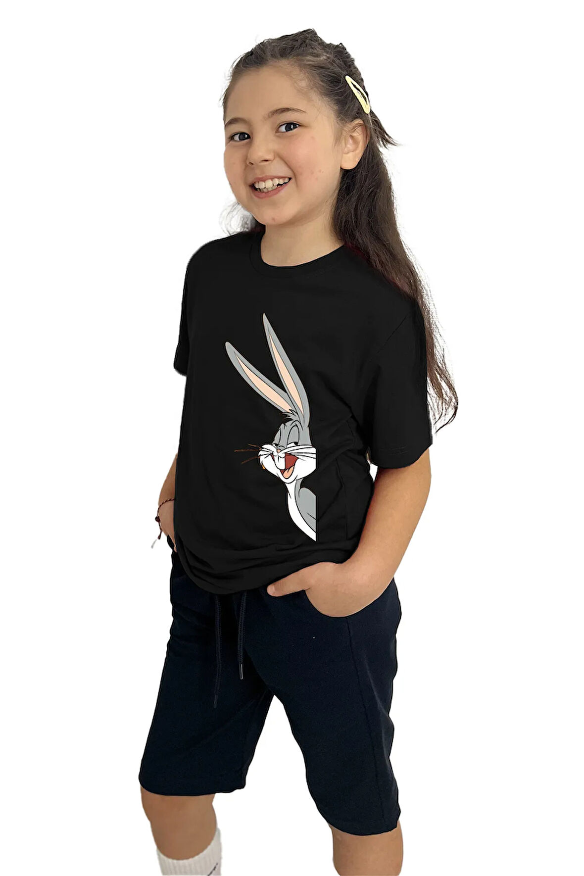 Bugs Bunny Baskılı kız Çocuk Tişört ve Şort Takımı | %100 Pamuk, Şık ve Rahat