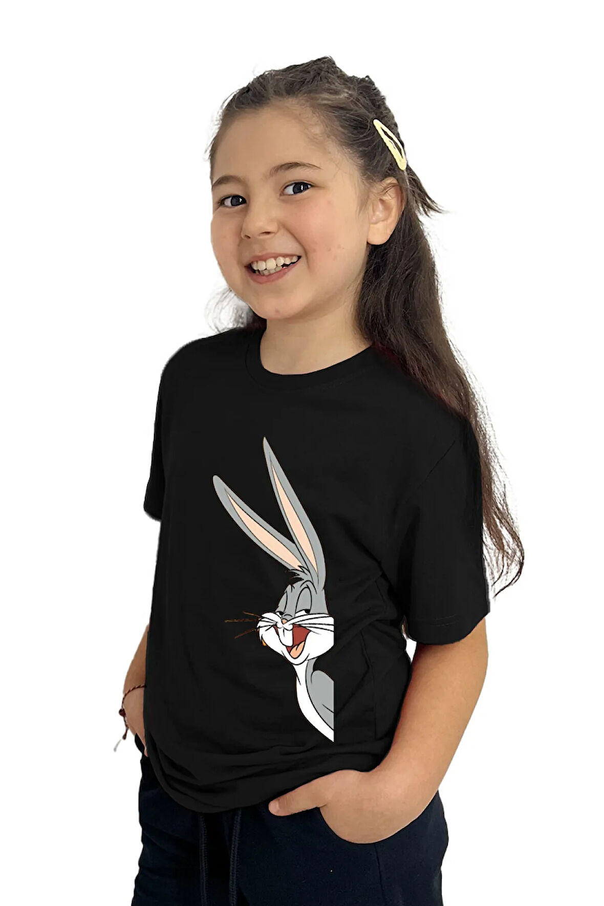 Bugs Bunny Baskılı Kız Çocuk Tişört | %100 Pamuk, Şık ve Rahat