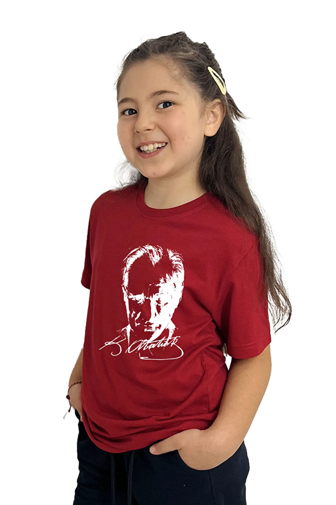 Atatürk Baskılı Kız Çocuk Tişört | %100 Pamuk, Şık Ve Rahat