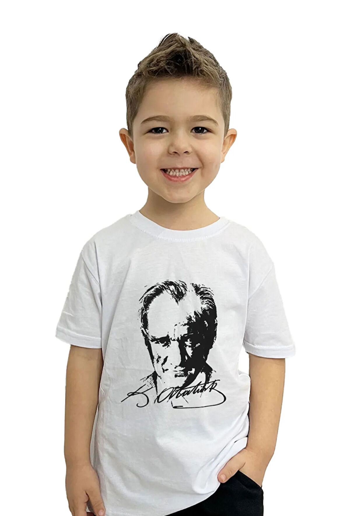Atatürk Baskılı Çocuk Tişörtü | %100 Pamuk, Şık ve Rahat Tasarım