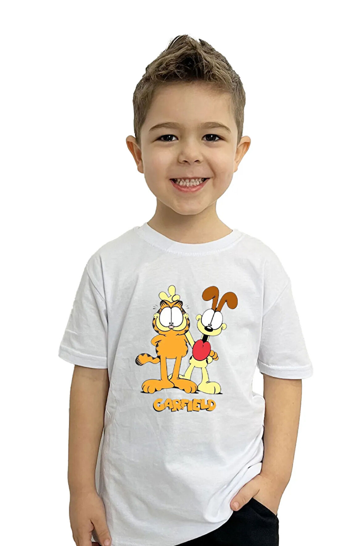 Garfield Baskılı Çocuk Tişörtü | %100 Pamuk, Şık ve Rahat Tasarım