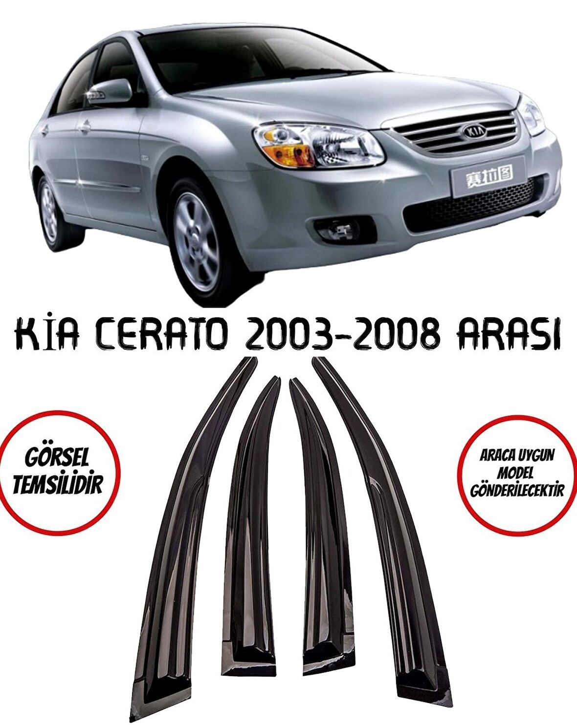 Balp Kia Cerato Cam Rüzgarlığı 4lü Takım 2003-2008 Arası