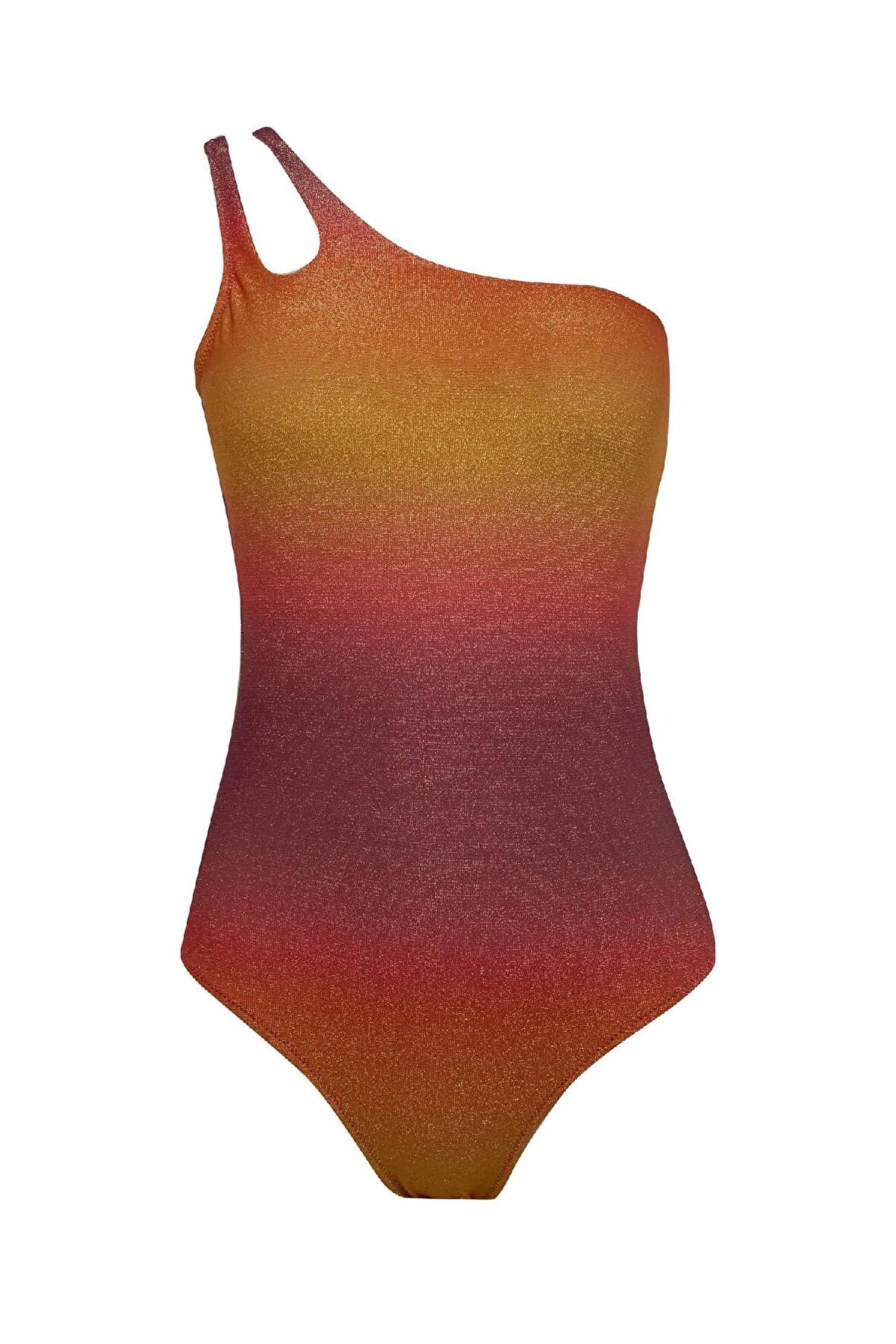 DeFacto Regular Fit Parlak Kumaş Tek Omuzlu Mayo-Fall in Love Z9957AZ24HSPR442