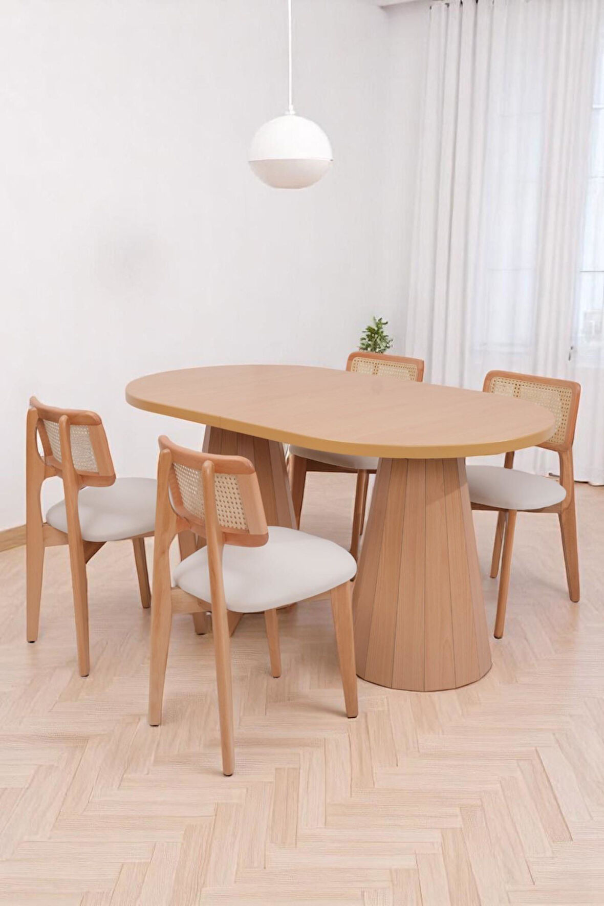 Bohem Zion Açılır Yemek Masa Sandalye Takımı 90x160cm