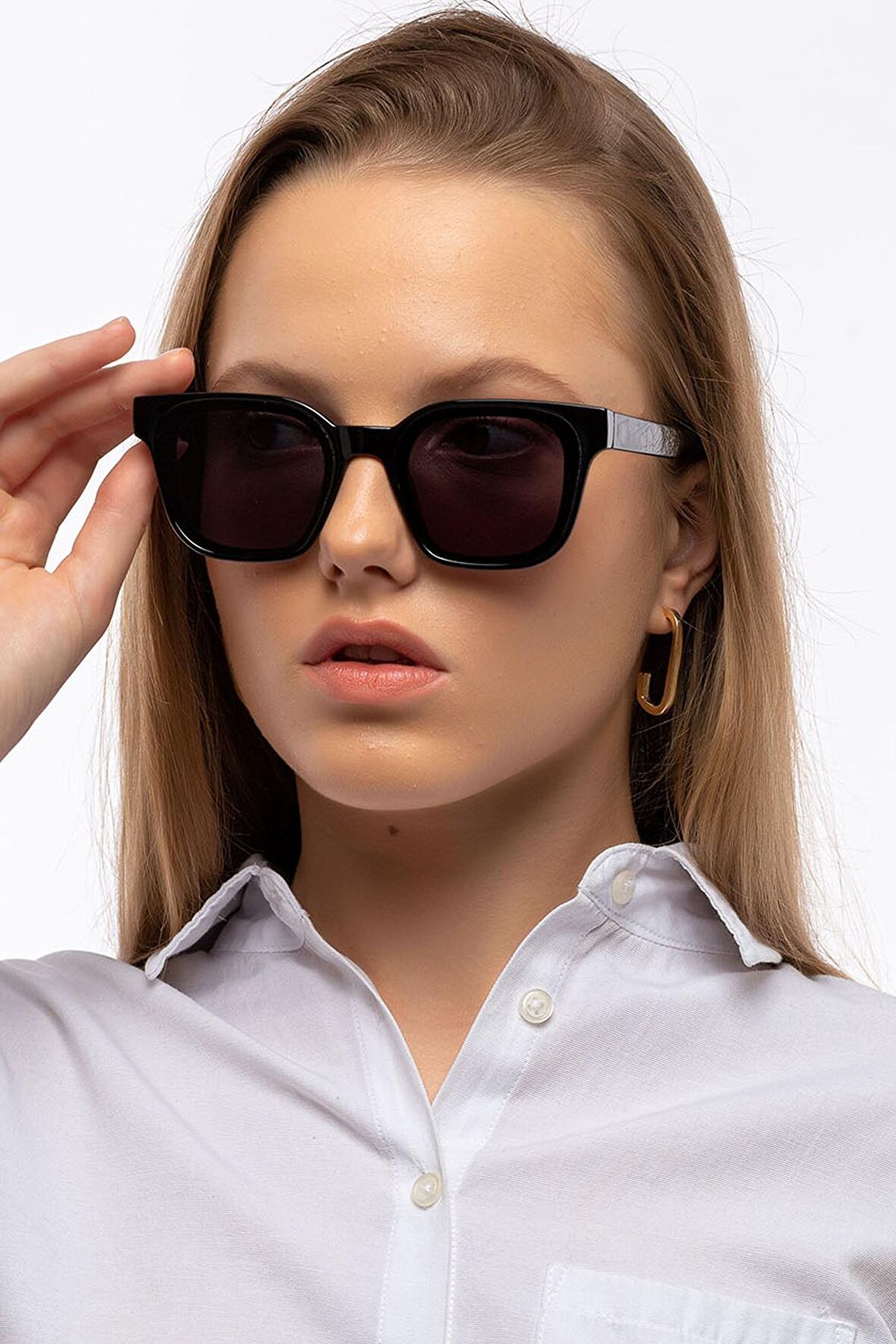 Naomi Flat Siyah Kadın Güneş Gözlüğü