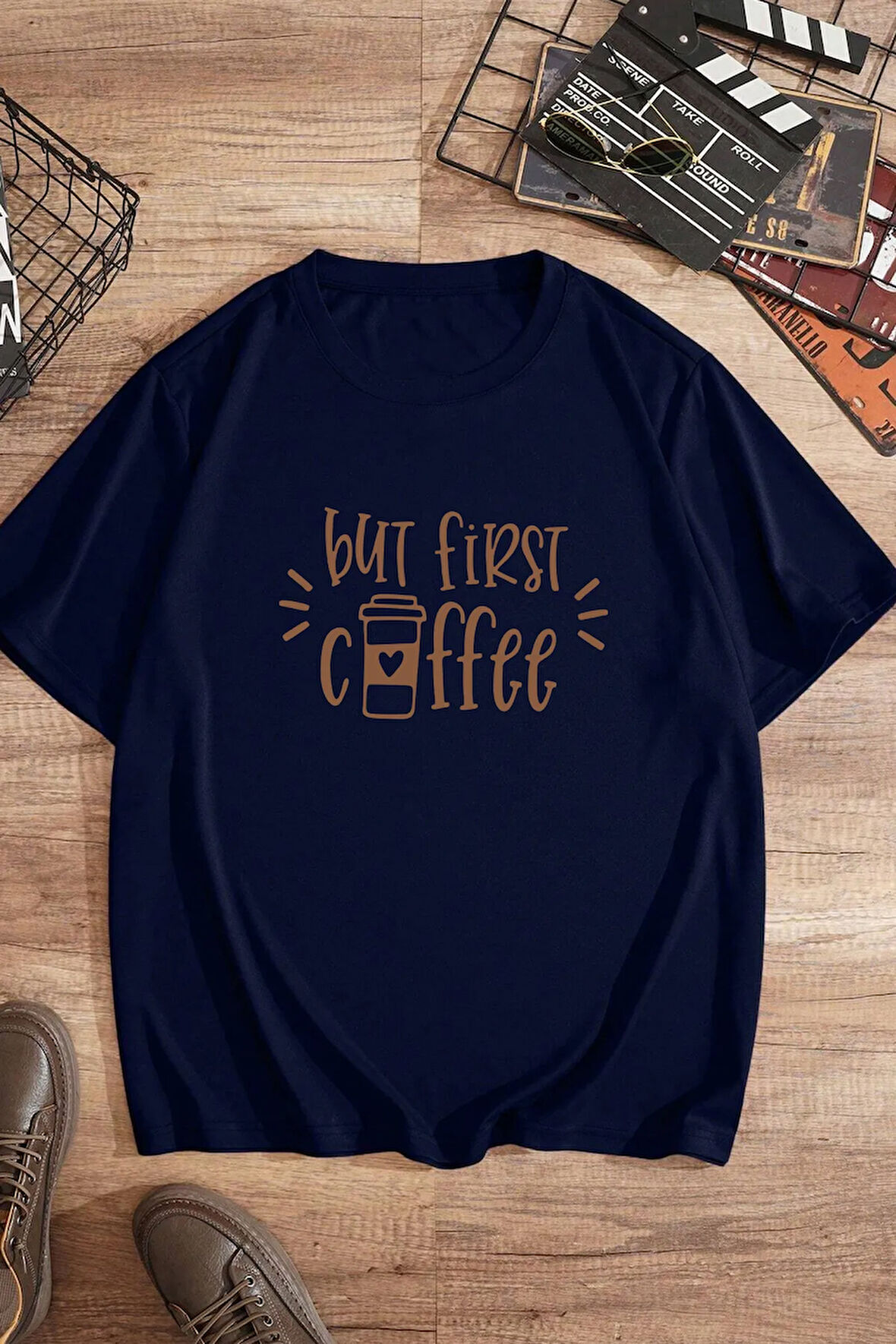 Unisex But First Coffee Tasarım Tshirt