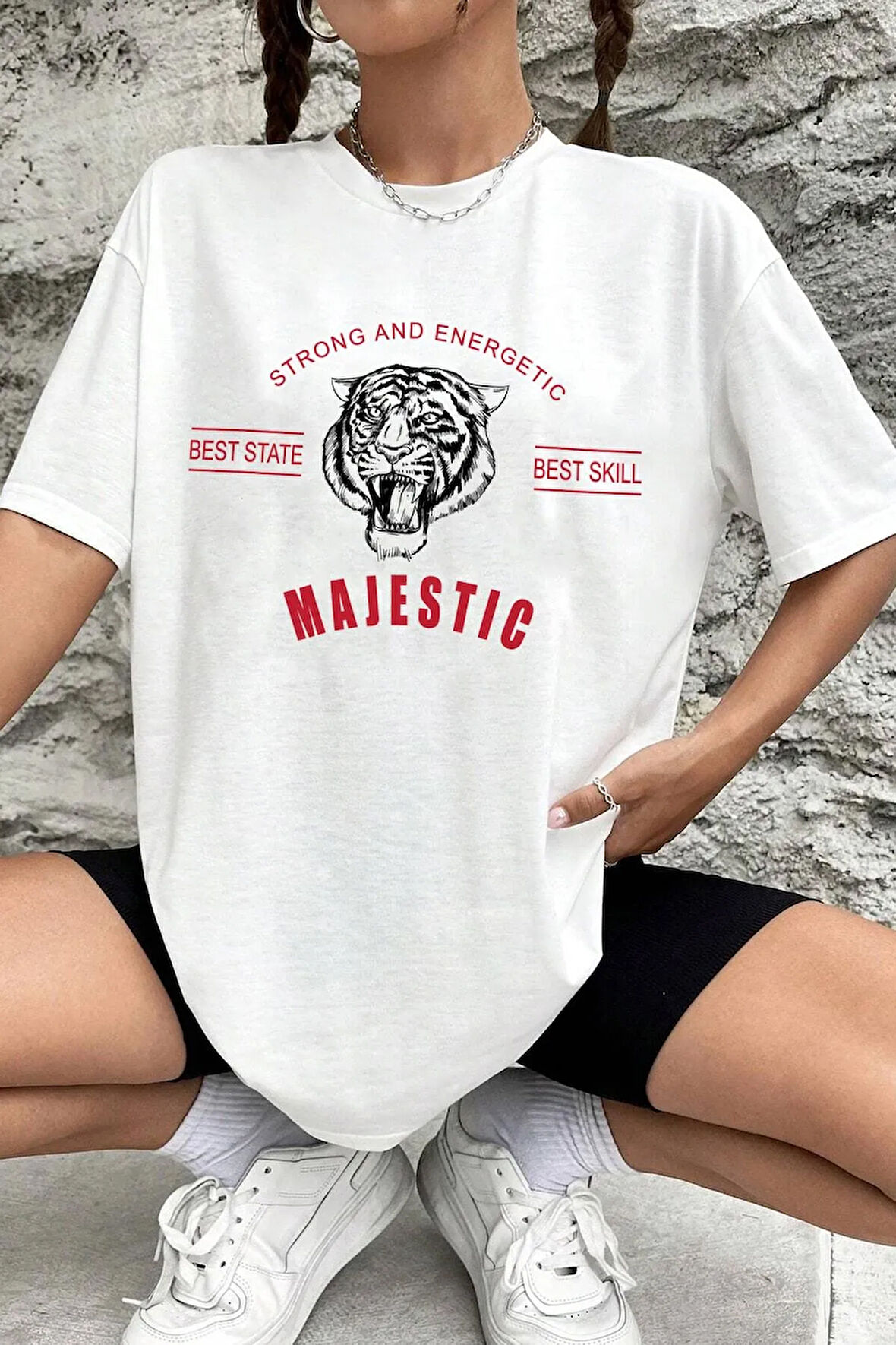 Unisex Majestic Baskılı Tasarım Tshirt