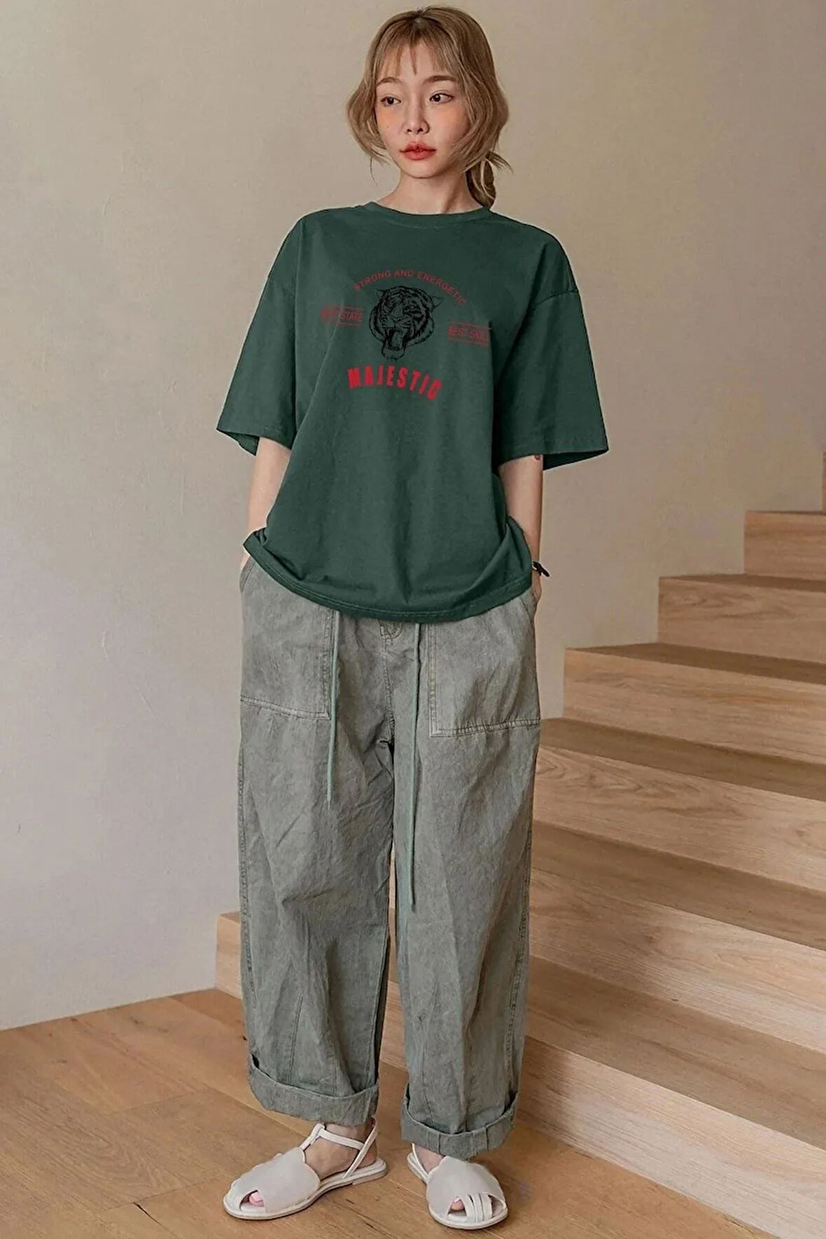 Unisex Majestic Baskılı Tasarım Tshirt