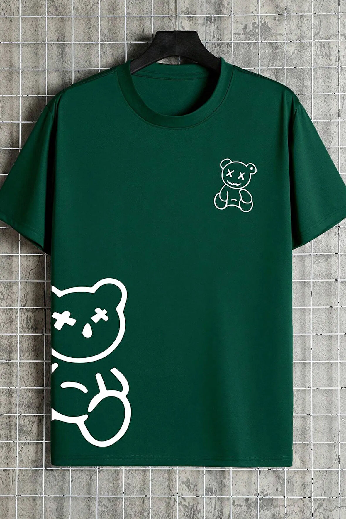 Unisex Draw Bear Baskılı Tasarım Tshirt