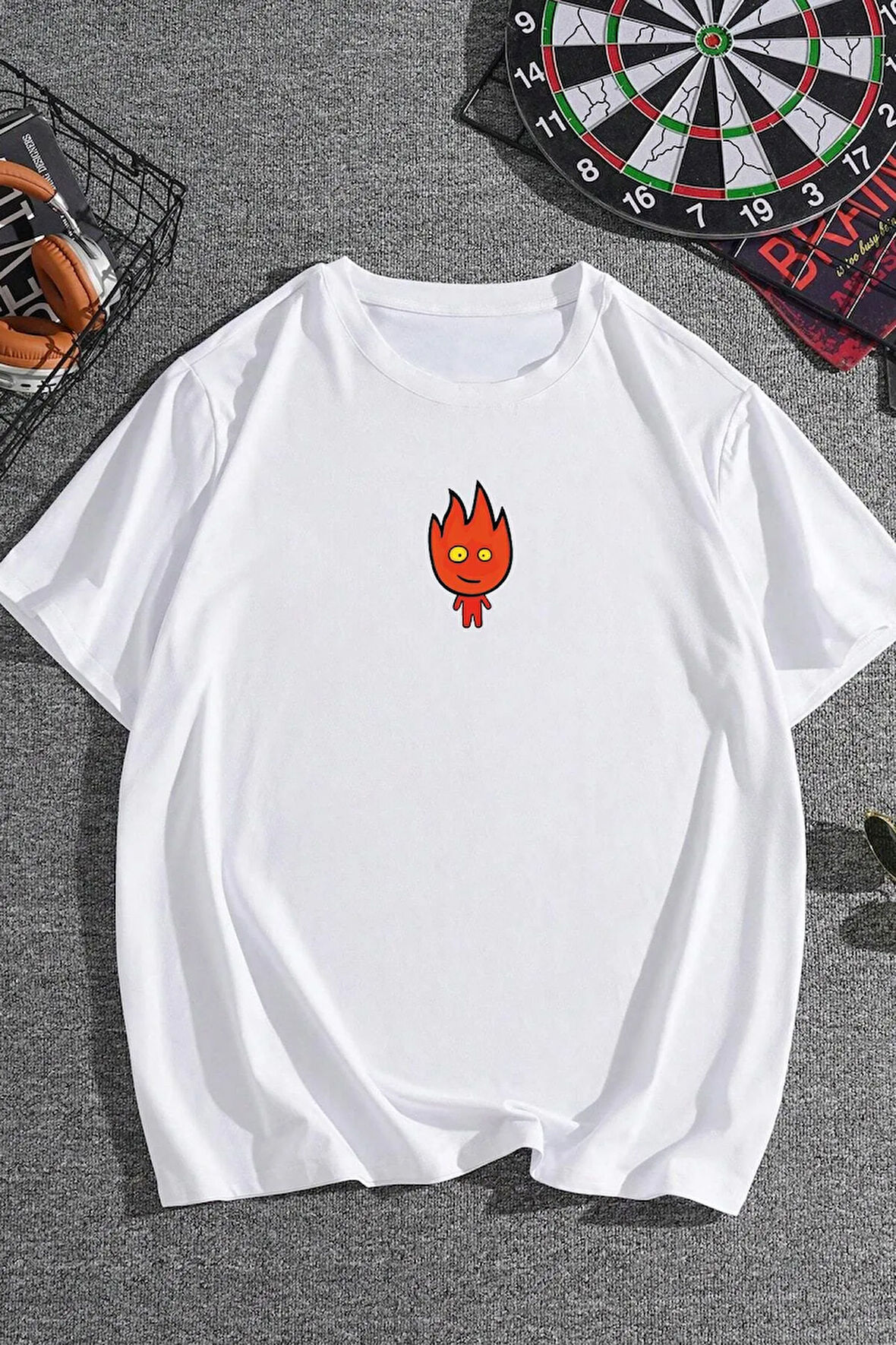 Unisex Ateş Avatar Baskılı Tasarım Tshirt