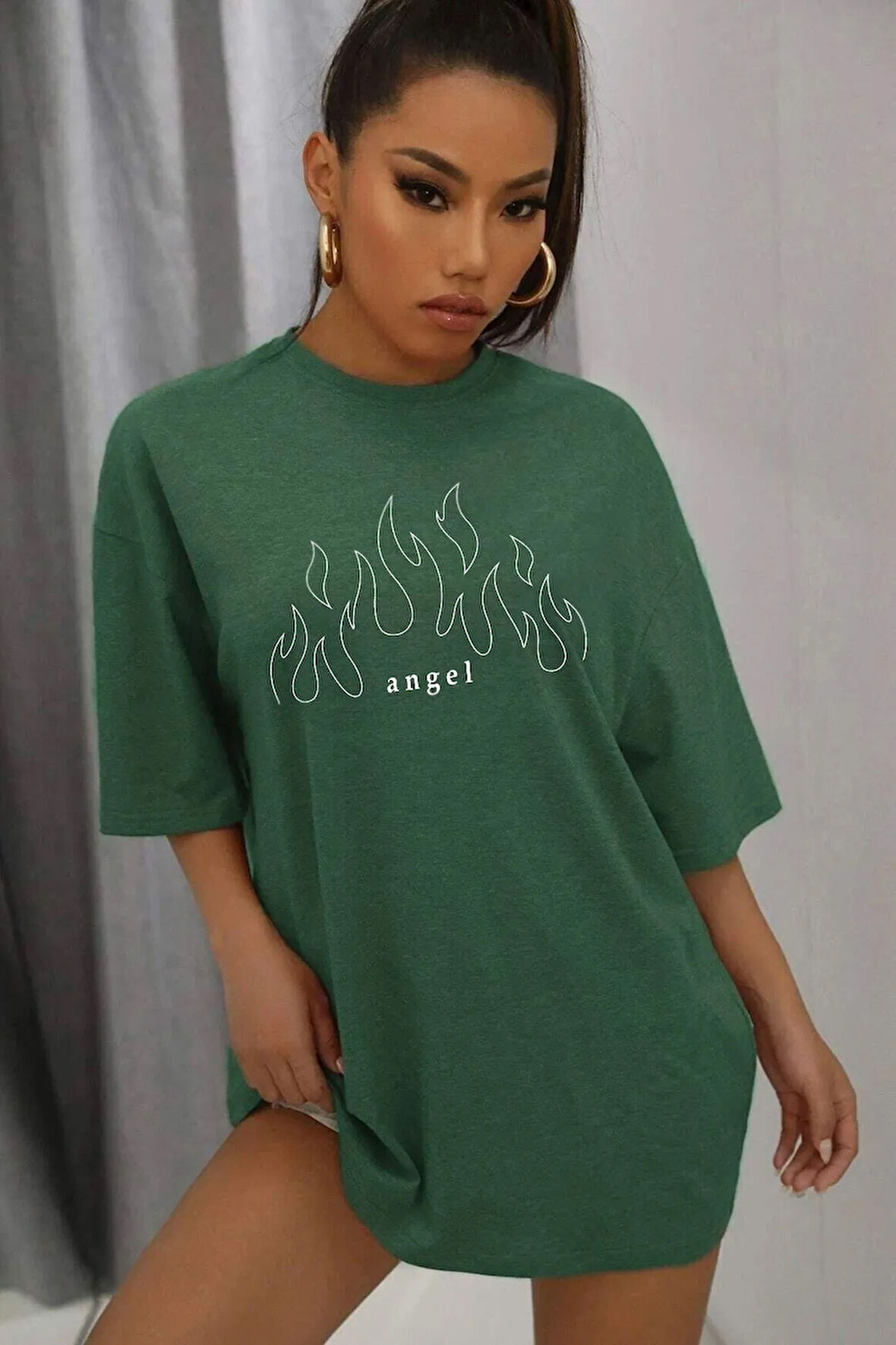 Unisex White Angel Baskılı Tasarım T-shirt