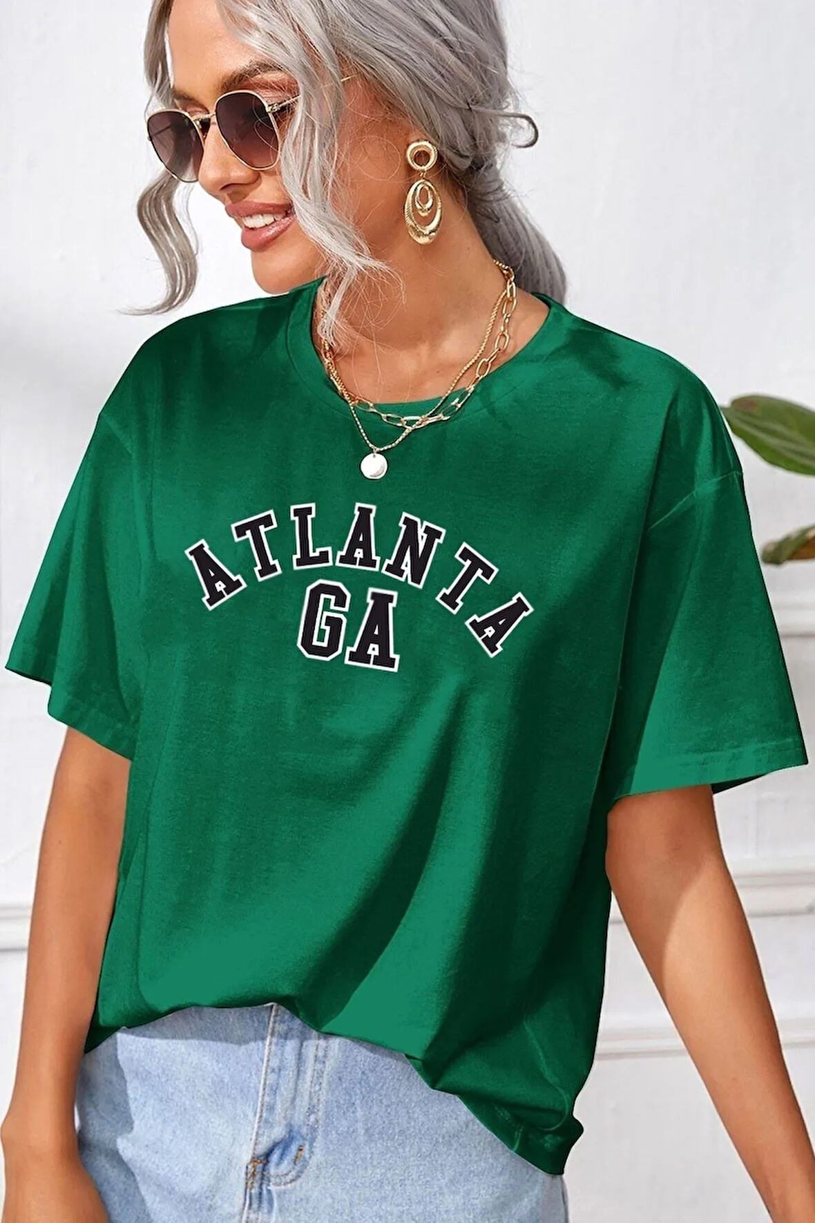 Unisex Atlanta Baskılı Tasarım T-shirt