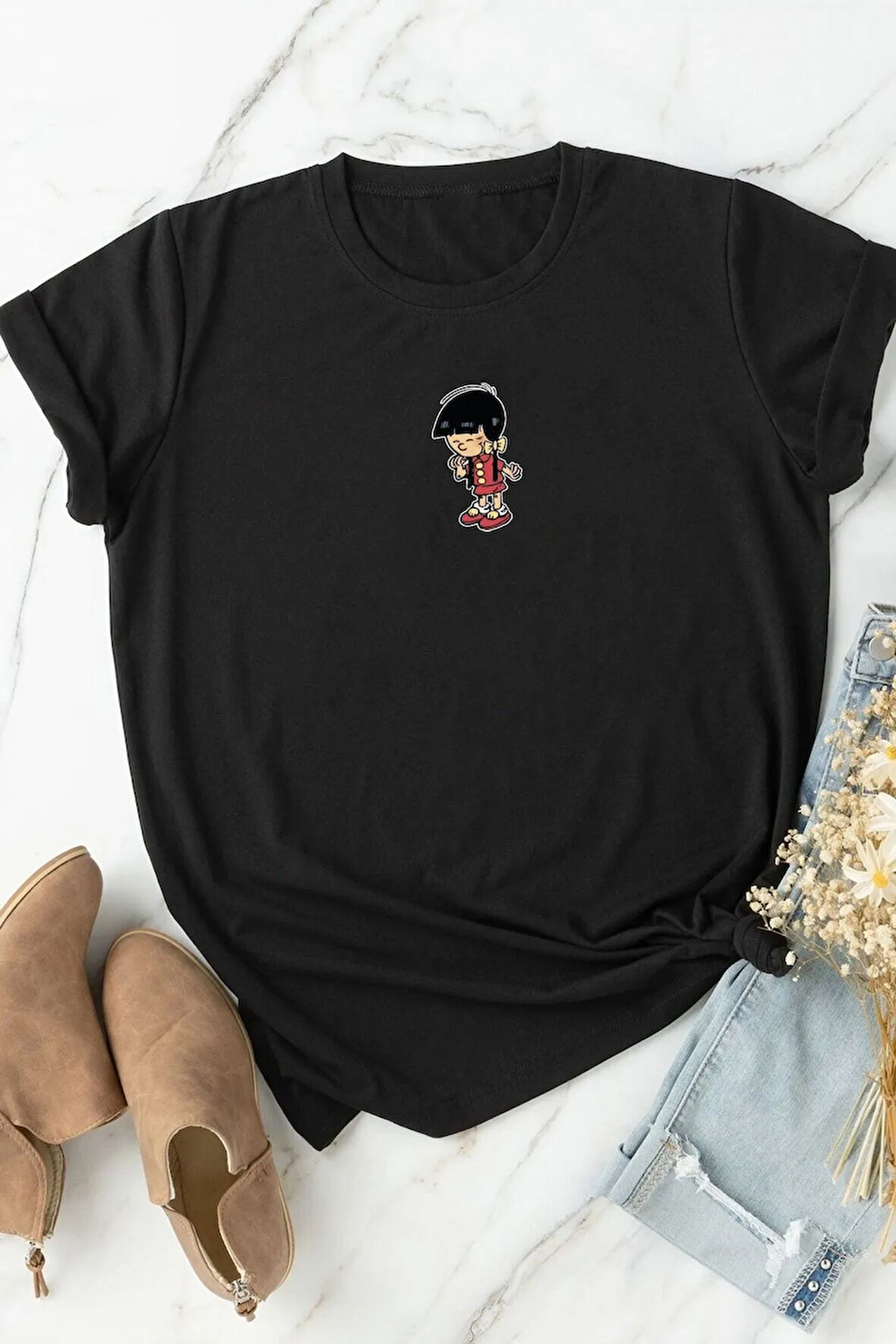 Unisex Chen Üzümlü Kekim Baskılı Kısa Kol T-shirt