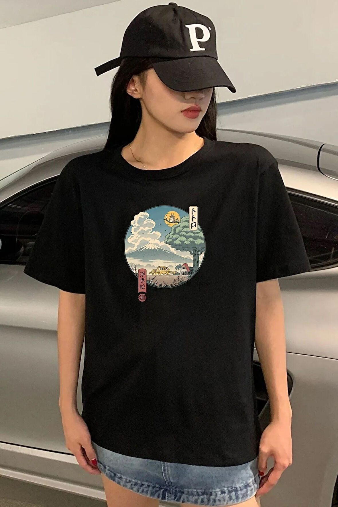 Unisex Neighbor s Ukiyo E Baskılı Kısa Kol T-shirt
